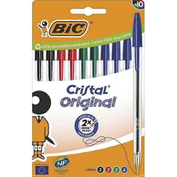 BIC Cristal στυλό διαρκείας 1.0mm Ποικιλία συσκευασίας των 10 στυλό