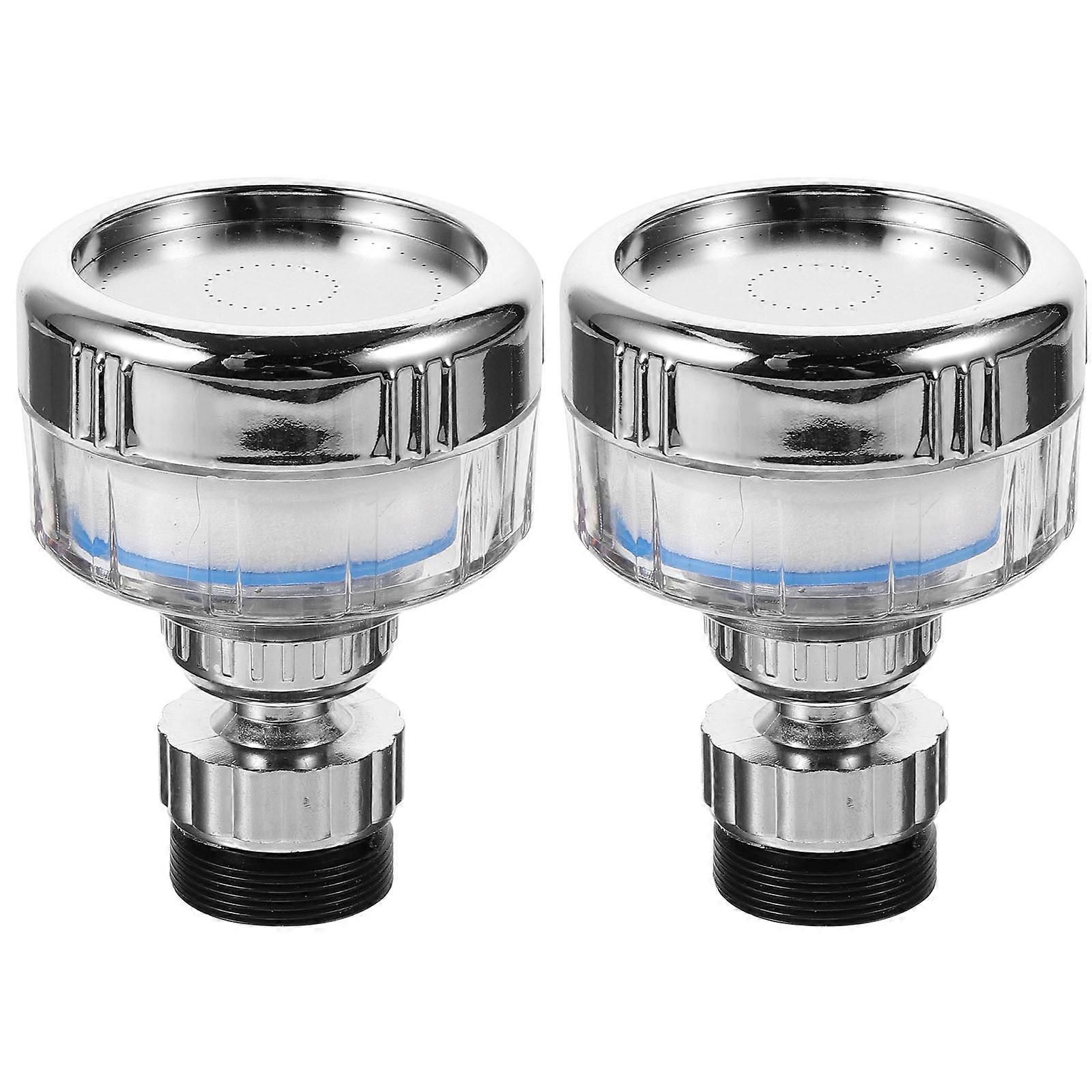 Sink Water Filter Bathroom Sink Water Filter Faucet Use Abs Silver Water Saving 2Pcs