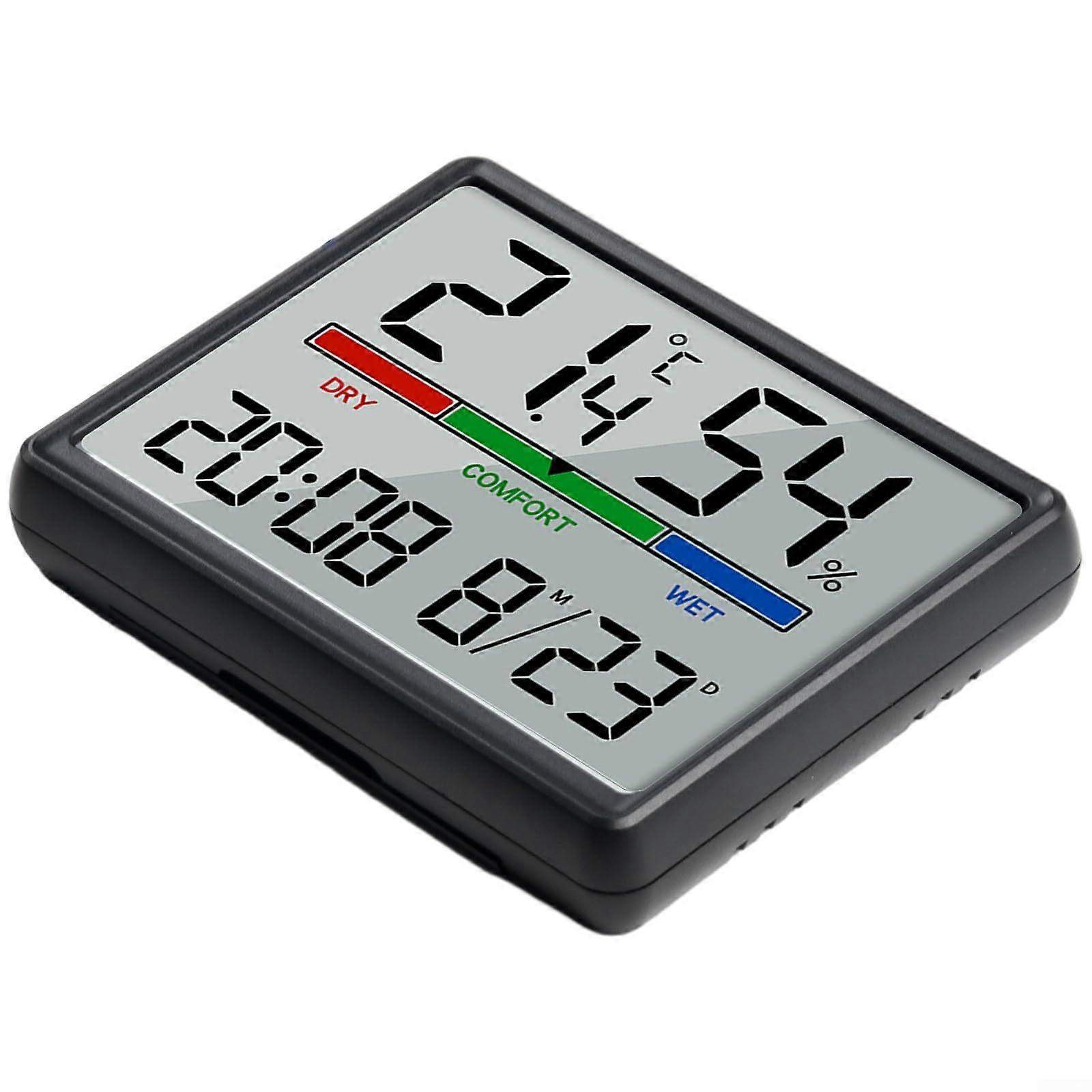 User Friendly Digital Wall Clock with Clear LCD Display for Seniors and Busy Households (Black)