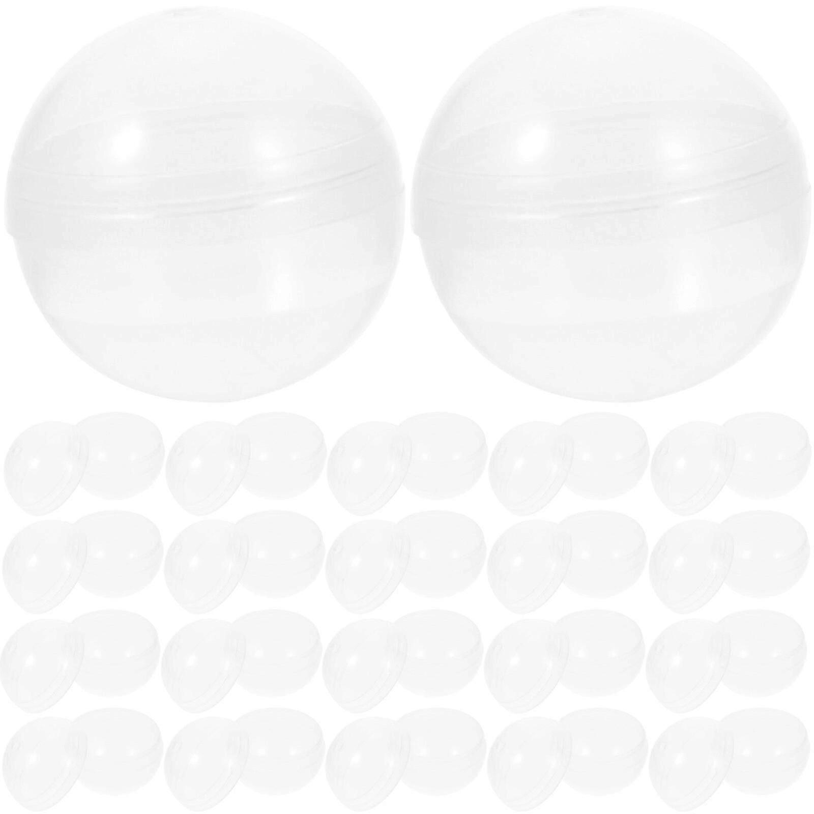 50pcs Plastic Transparent Balls Multi-purpose Twisted Round Balls Clear Fillable Grab Balls