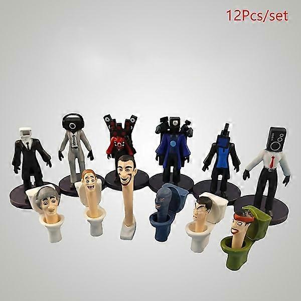 12pcs Set 8-10cm Skibidi Toilet Figures Toy Model Action-Perfet