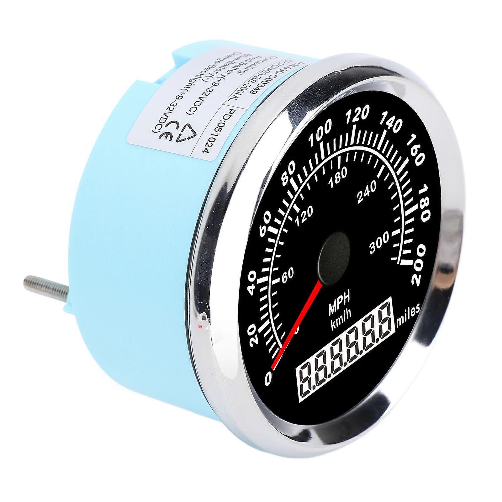 85mm 200MPH Waterproof Boat Speedometer with 7-Color Backlight