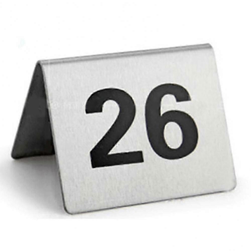 Optimized Stainless Steel Table Numbers Display for Restaurant Hotel Cafe: 25 Pcs Stable Base Multipurpose Sign