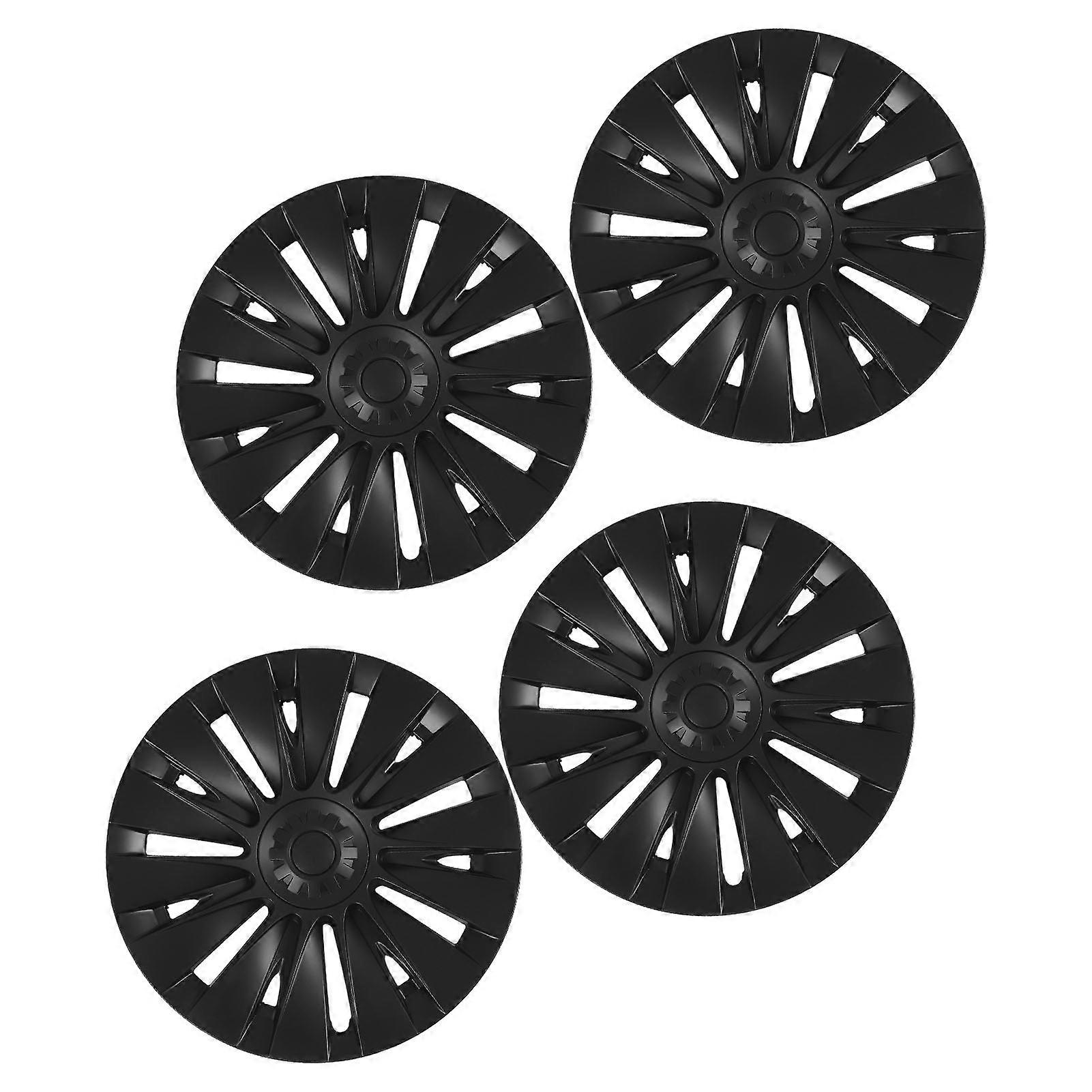4 Pcs 19in Matte Black Wheel Hubcap Rim Protector Cover Set