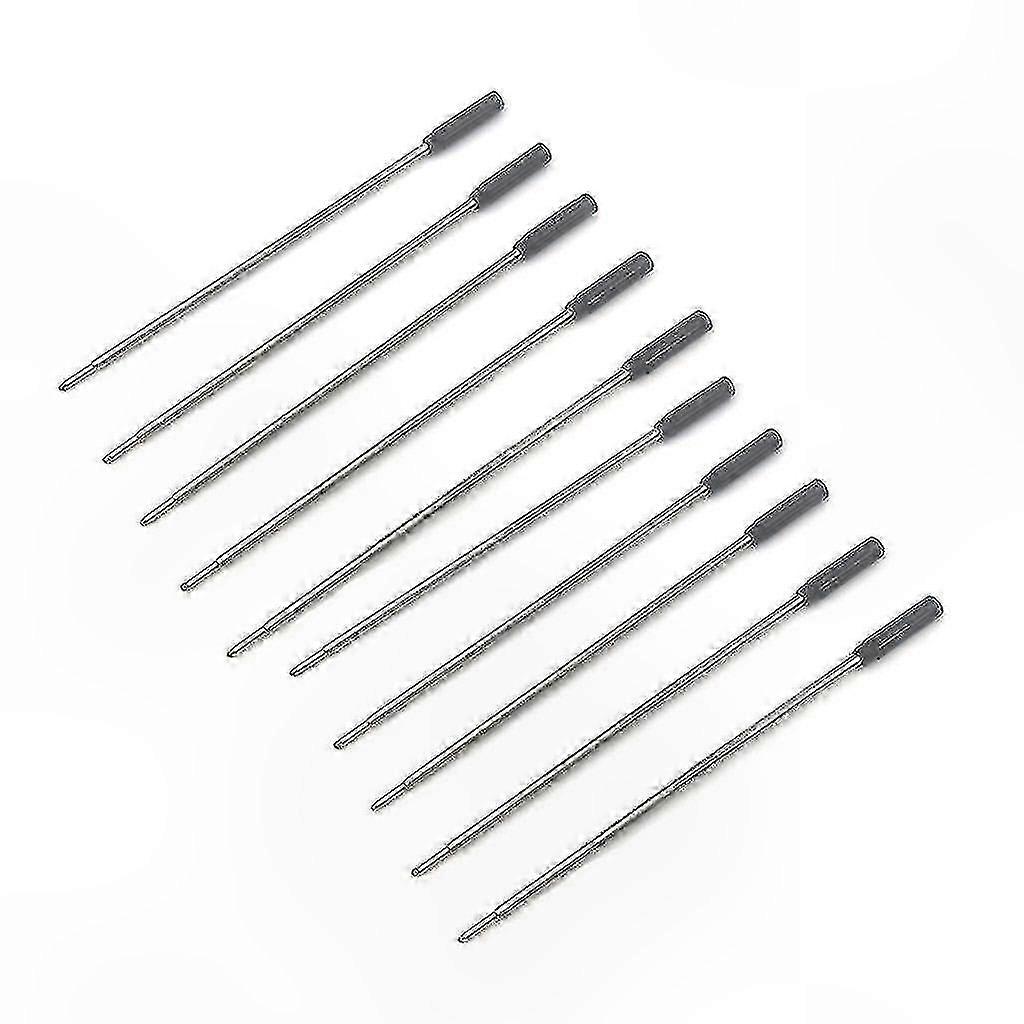 Universal Ballpoint Pen Refills, 10-Pack Standard Size Ink Cartridges, 115mm Length for Blue and Black Writing Instruments