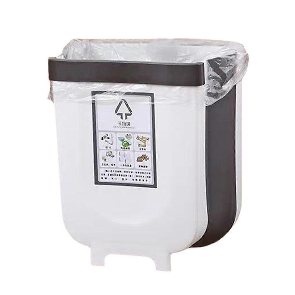 Folding Kitchen Trash Can Multi-Use Waste Bin for Bathroom Toilet Desk Car Recyclable Garbage Container White
