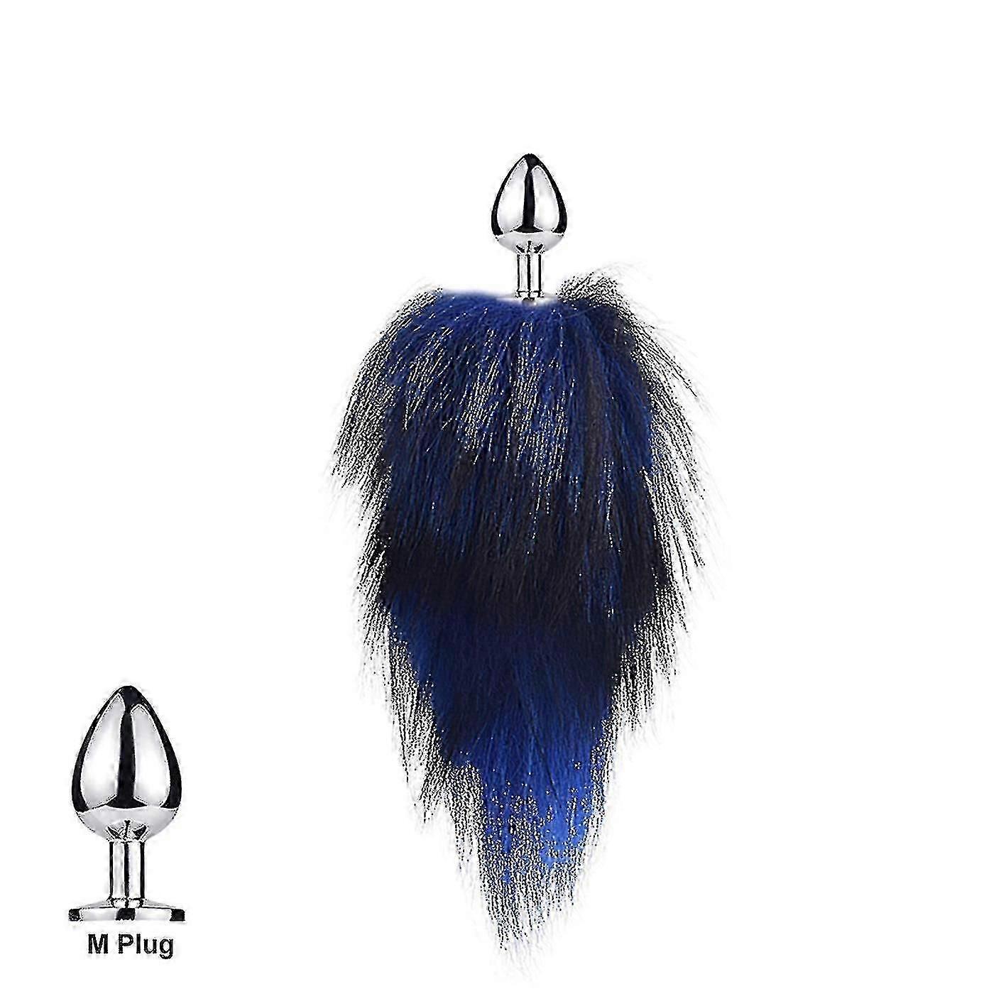 small detachable fox tail plug in real hair for pets