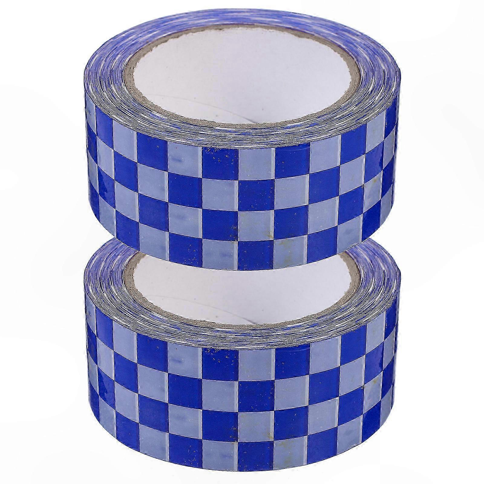 Blue and White Checkerboard Pattern Duct Tape for Creative Projects, 2 Rolls, 4.70X0.01CM Size, Package Sealing Solution