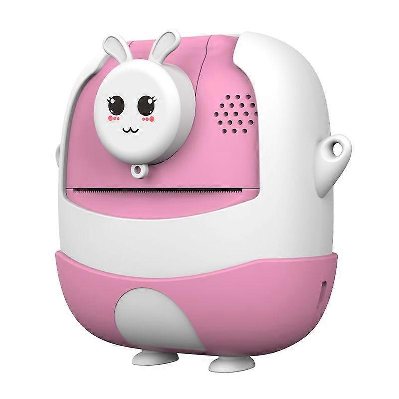 Instant print kids camera with 2400W pixels 2-inch IPS screen 720P video recording creative frames and free 32GB TF card included(Pink)