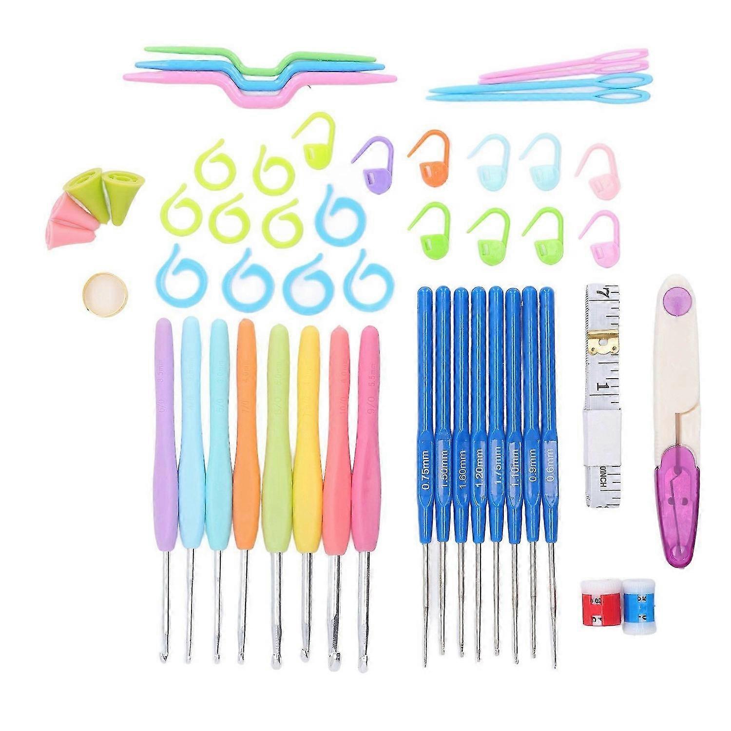 2025 Latest Model Crochet Hook Set 16Pcs Hooks Stainless Steel Plastic Handle