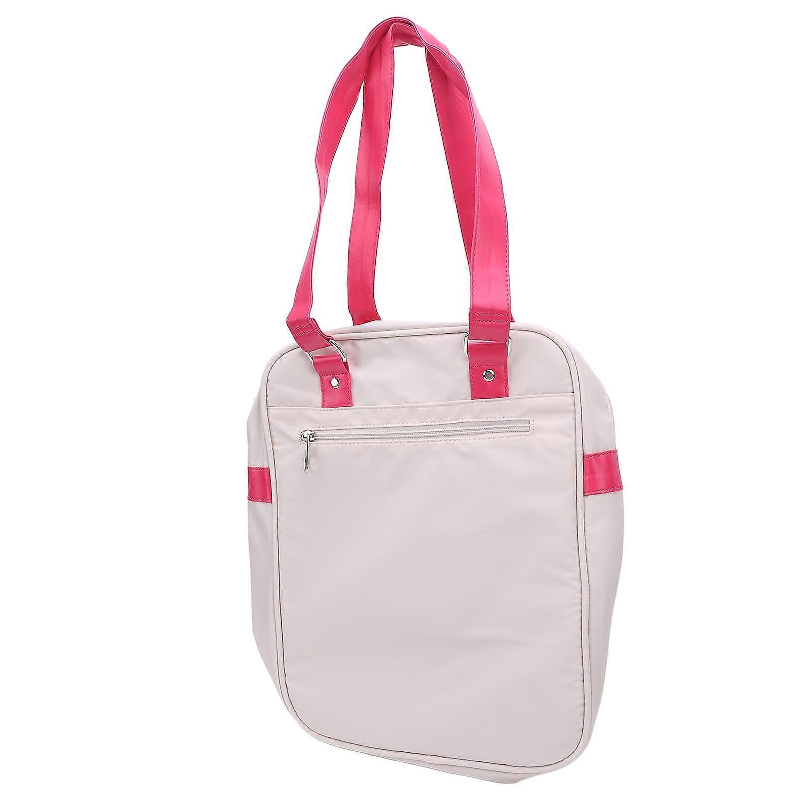 Badminton Shoulder Bag Dry Wet Separation Water Resistant Nylon Large Capacity Badminton Racket Bag with Laptop Compartment White