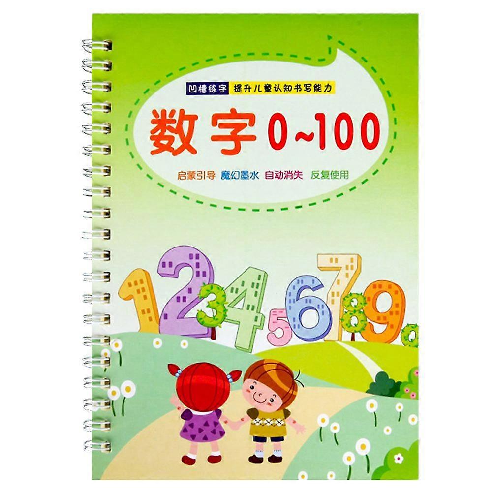 Multi-style Writing Practice Book Groove Copybook Calligraphy Practice Book Green (Number 0-100)