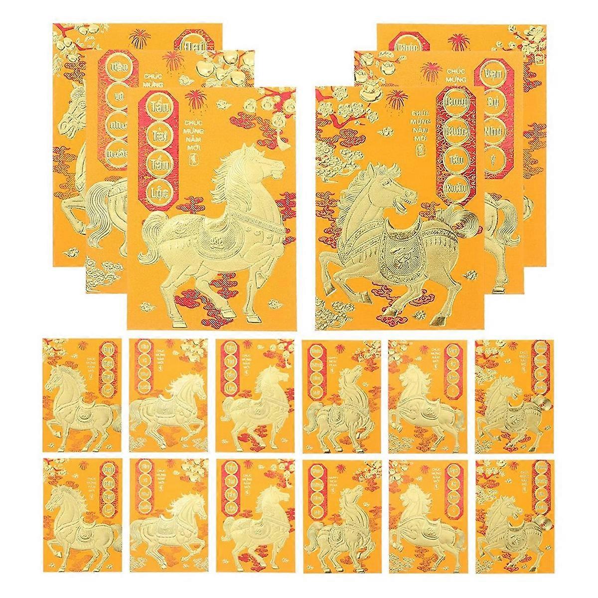 120pcs Chinese Lunar New Year Lucky Money Envelopes Pocket 2026 Year of the Vietnamese Horse Chinese Money Envelopes A