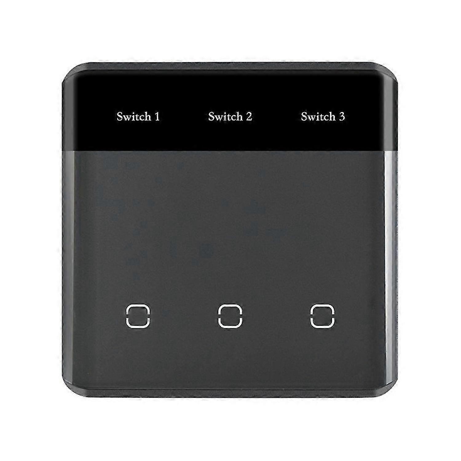 TUYA Smart ZigBee 3.0 Wireless Smart Touch Switch Light Emitting Diode Screen EU Plug Black and Gray