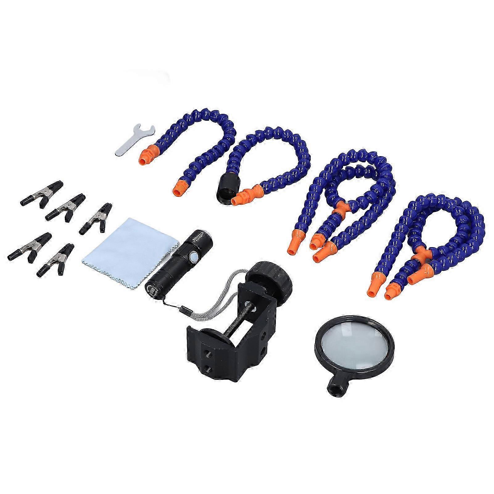 Third Hand Soldering Tool Soldering Station Base Holder Rack USB Charging Magnifier Welding Tool 2025