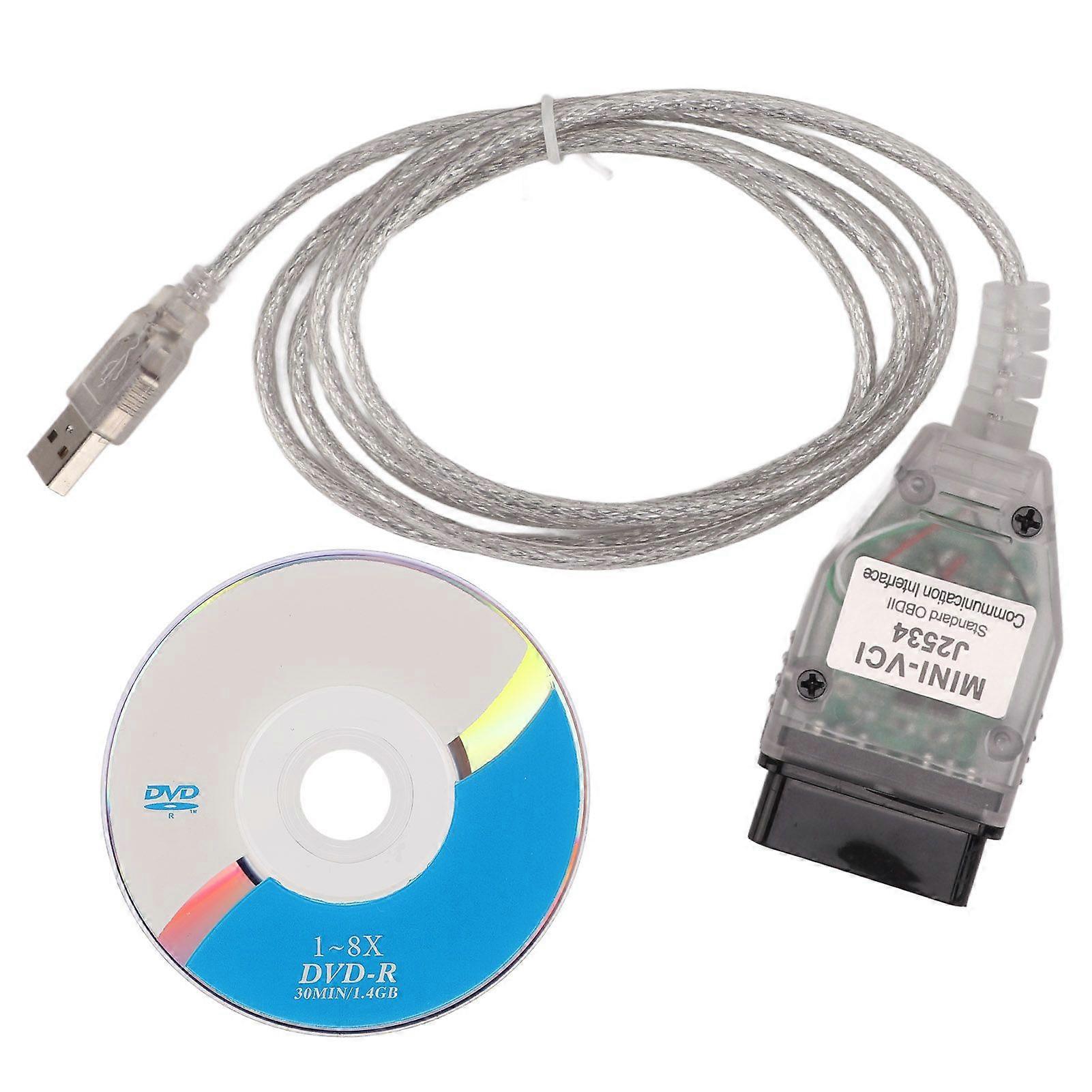 J2534 MINI VCI Cable Plastic OBD2 Diagnostic Cord for KLine ISO 9141, KWP 2000 ISO 142304