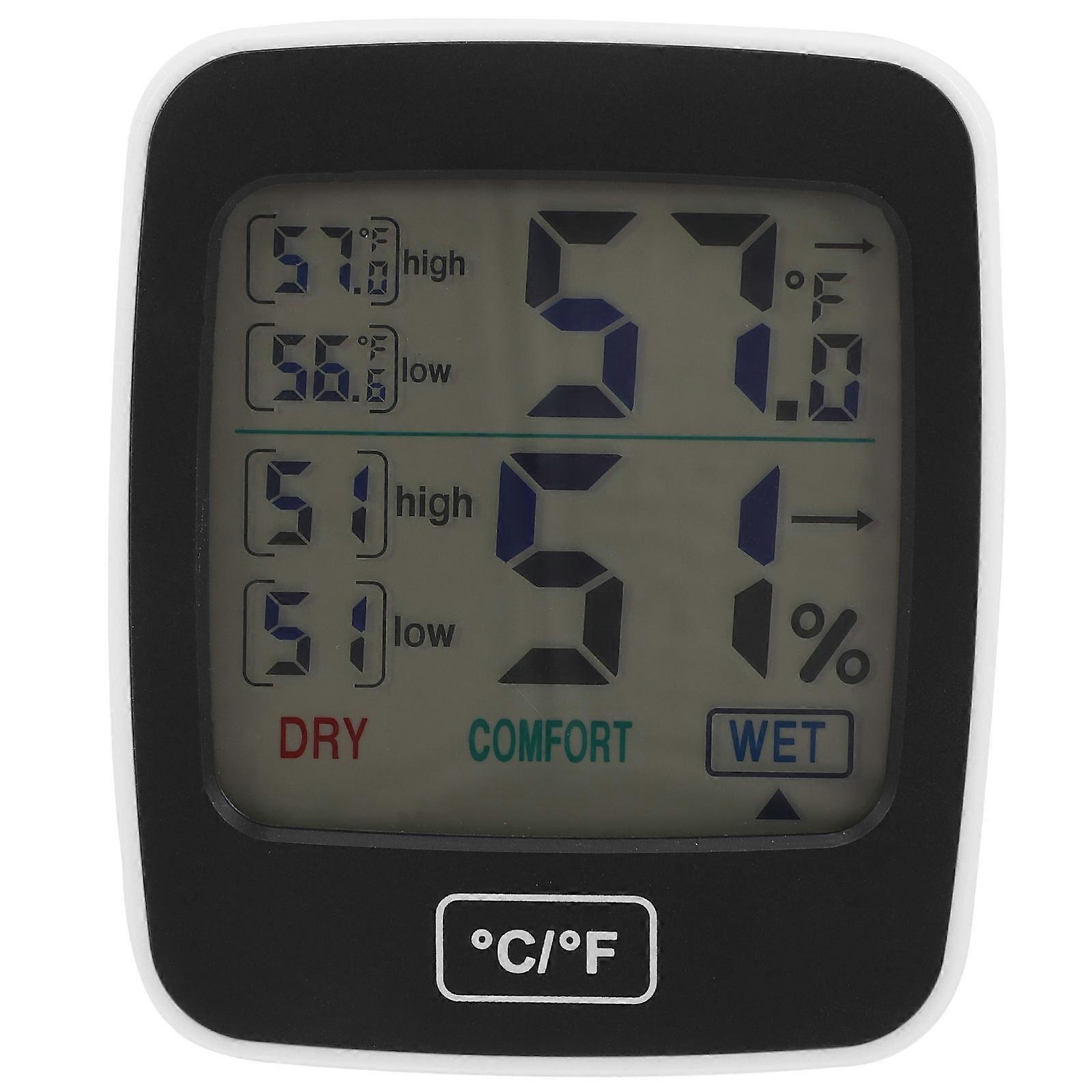 Indoor Hygrometer Digital for Home Use Black ABS