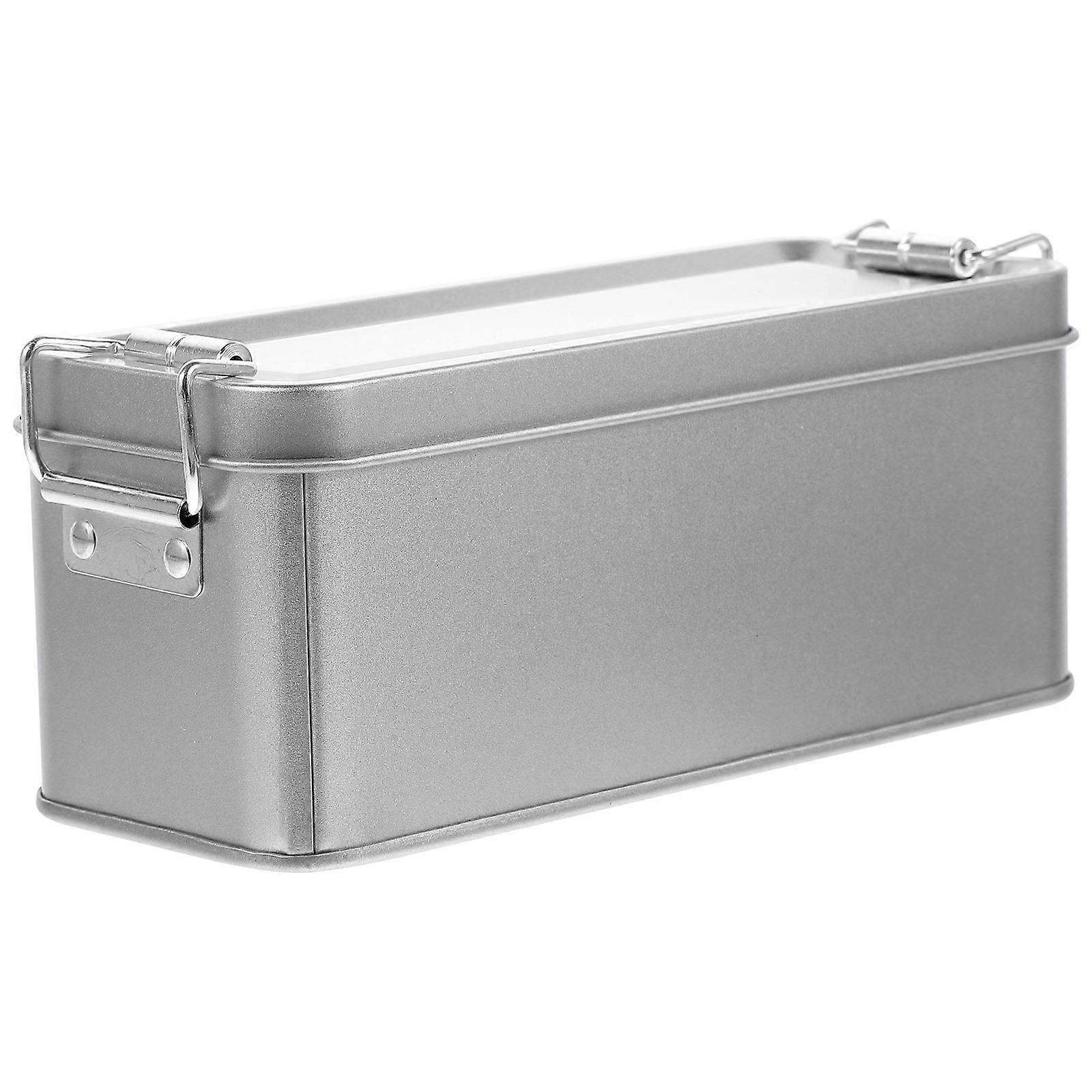 Tinplate Cookie Box Metal Storage Box for Storage 5Pcs Silver Tins