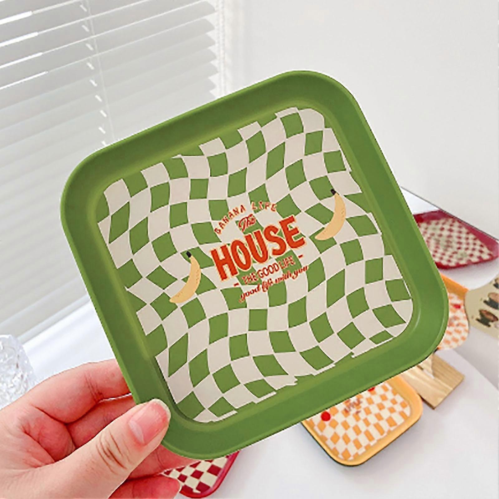 4Pcs Plastic Spit Bone Dish Snack Pan 15cm Mini Fruit Tray