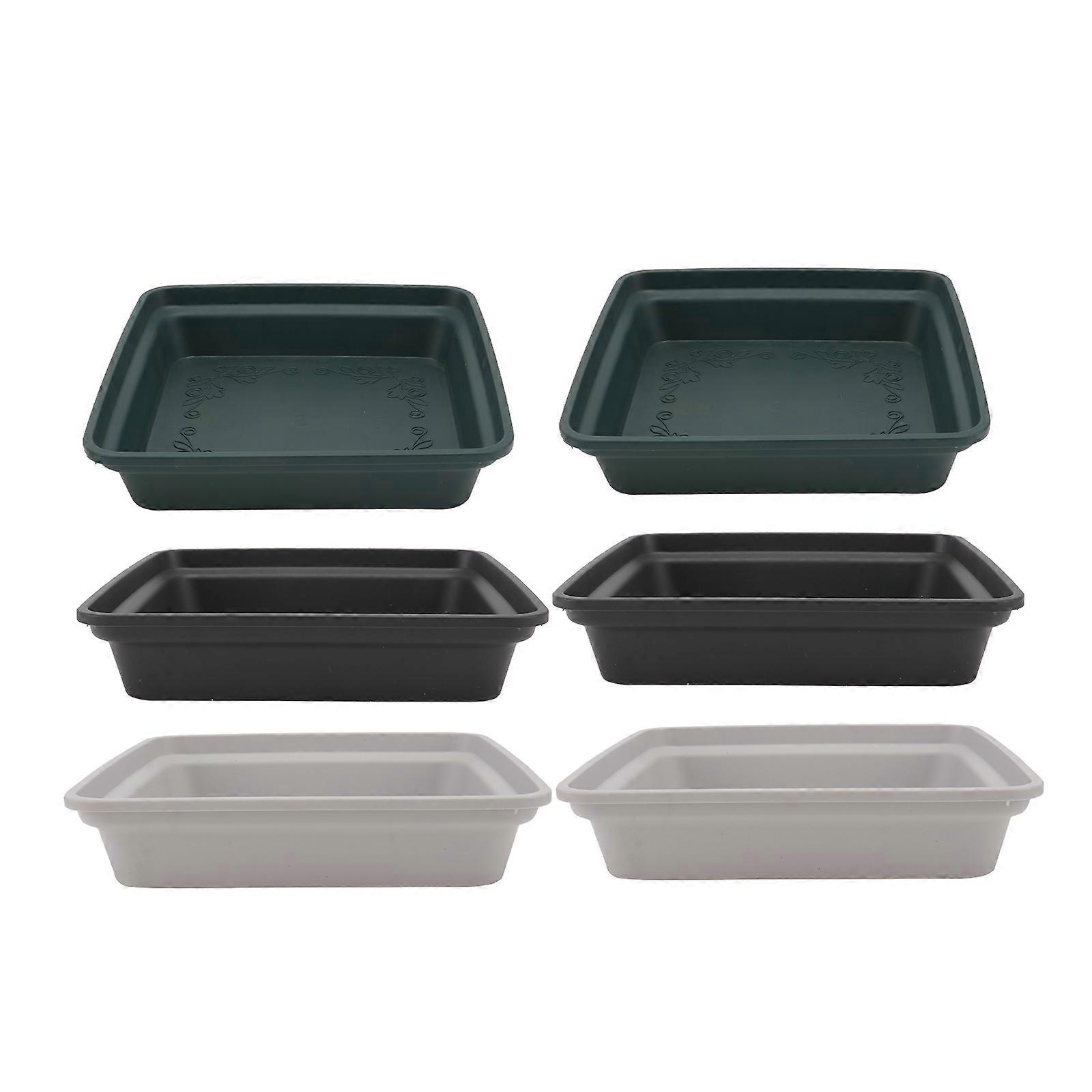 Flower Pot Bottom Trays for Gardening Use 6Pcs European Style Square Trays