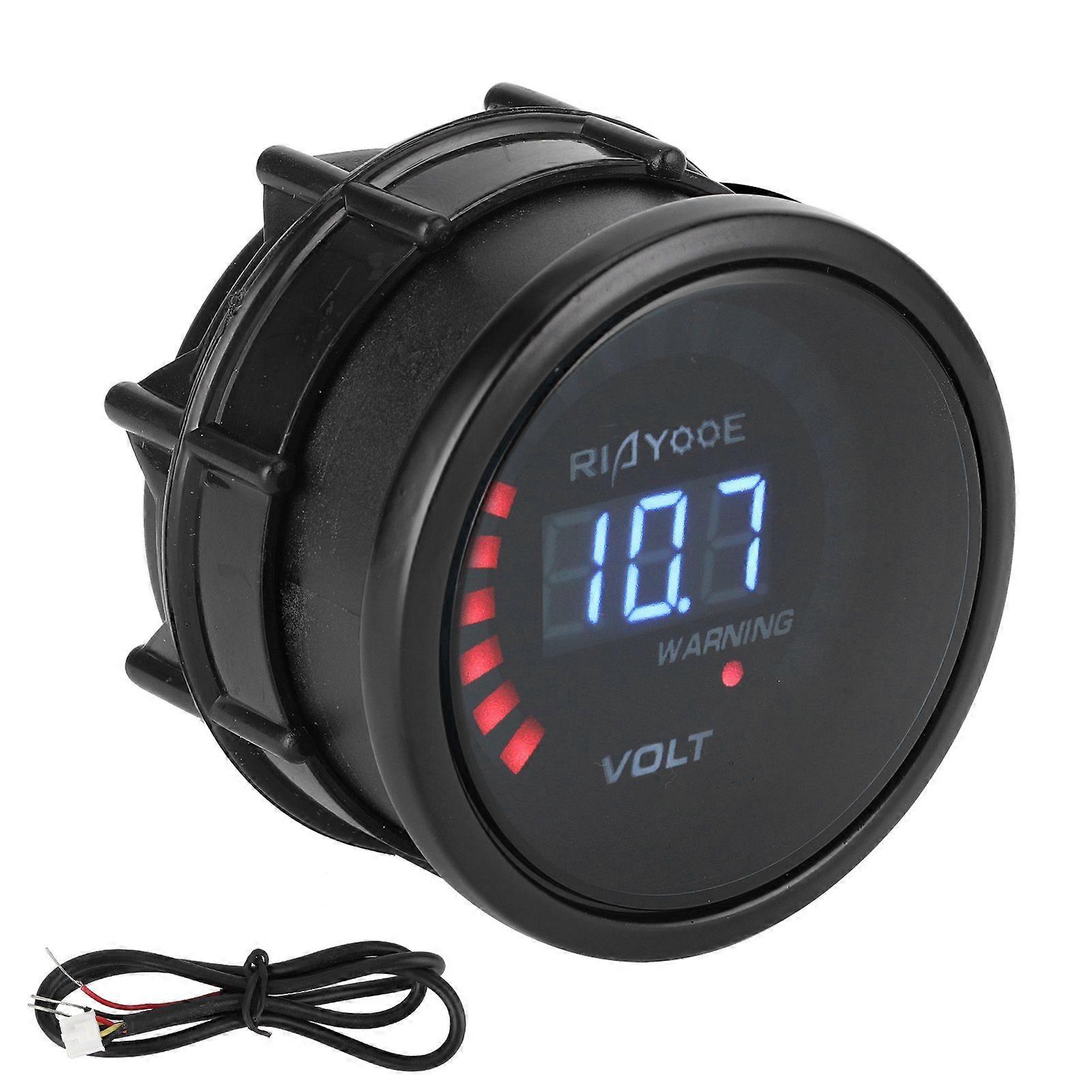 Universal Voltmeter Gauge Voltage Meter LED Digital Display 52mm Dia for 12V Auto