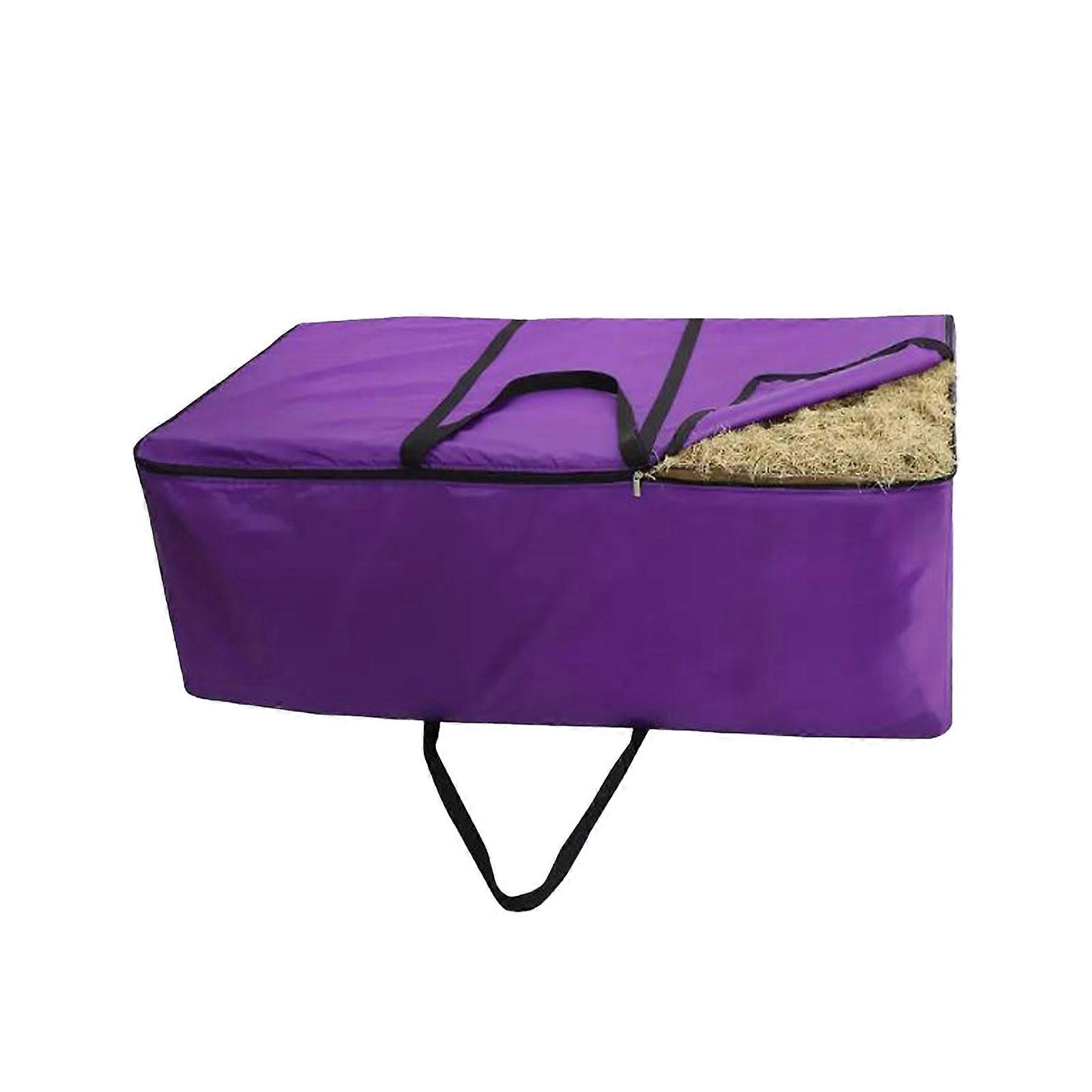 Permanent University Fabric Hey Bale Storage Bag For Cattle Feed Transport With Ventilated Plan And Reinforced Pulls  Purple