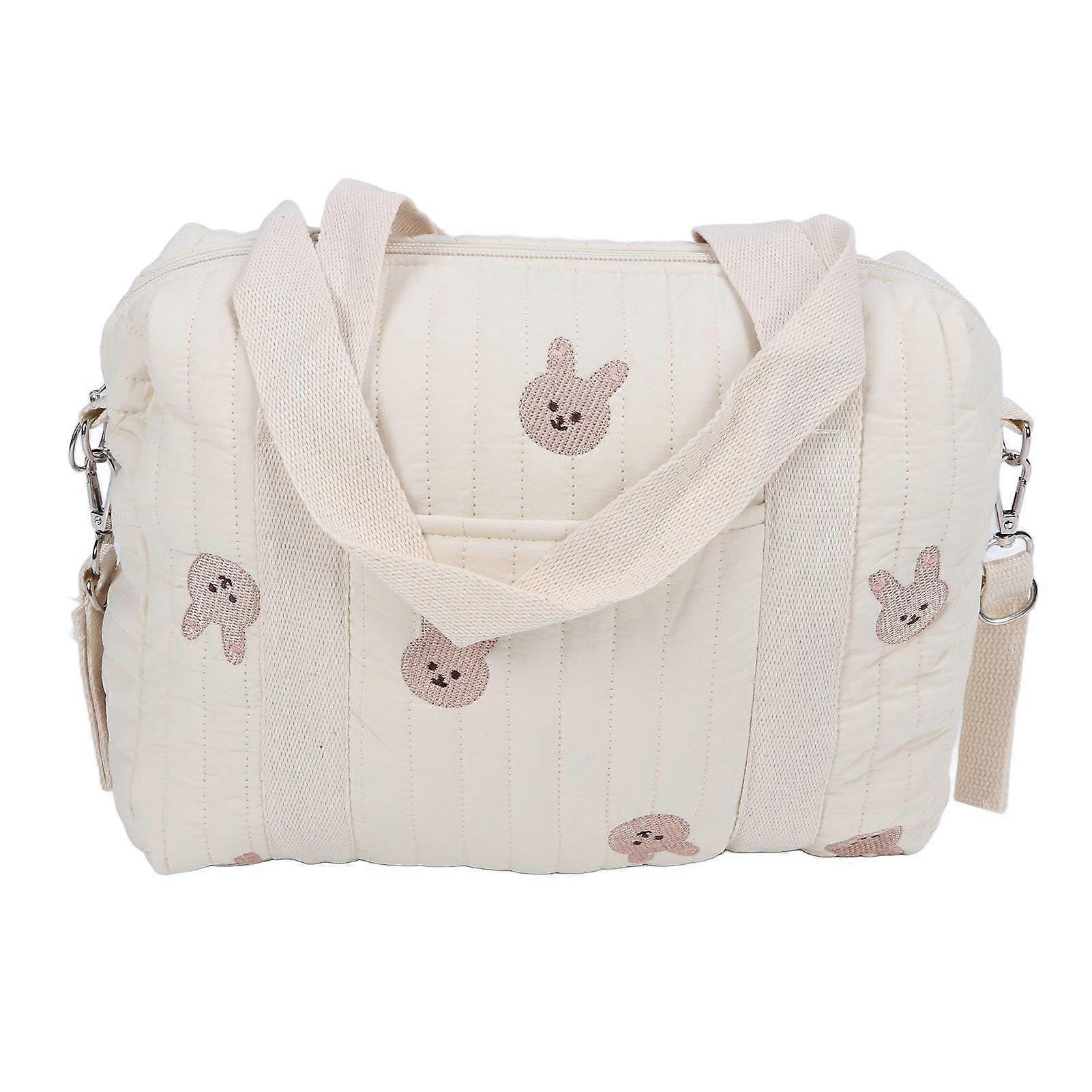 حقيبة تخزين عربة أطفال متعددة الوظائف سحاب تطريز حقيبة يد قابلة لإعادة الاستخدام حقيبة حفاضات حقيبة أرنب