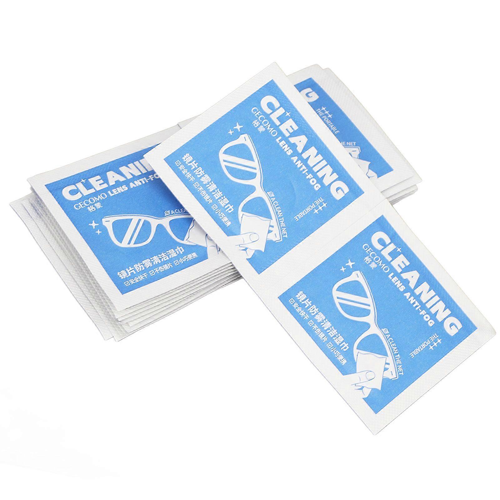 30pcs Lens Fog Wipe Disposable Individual Pre Moistened Lens Fog Cleaning Wipe for Eyeglasses Computer Phone Screen