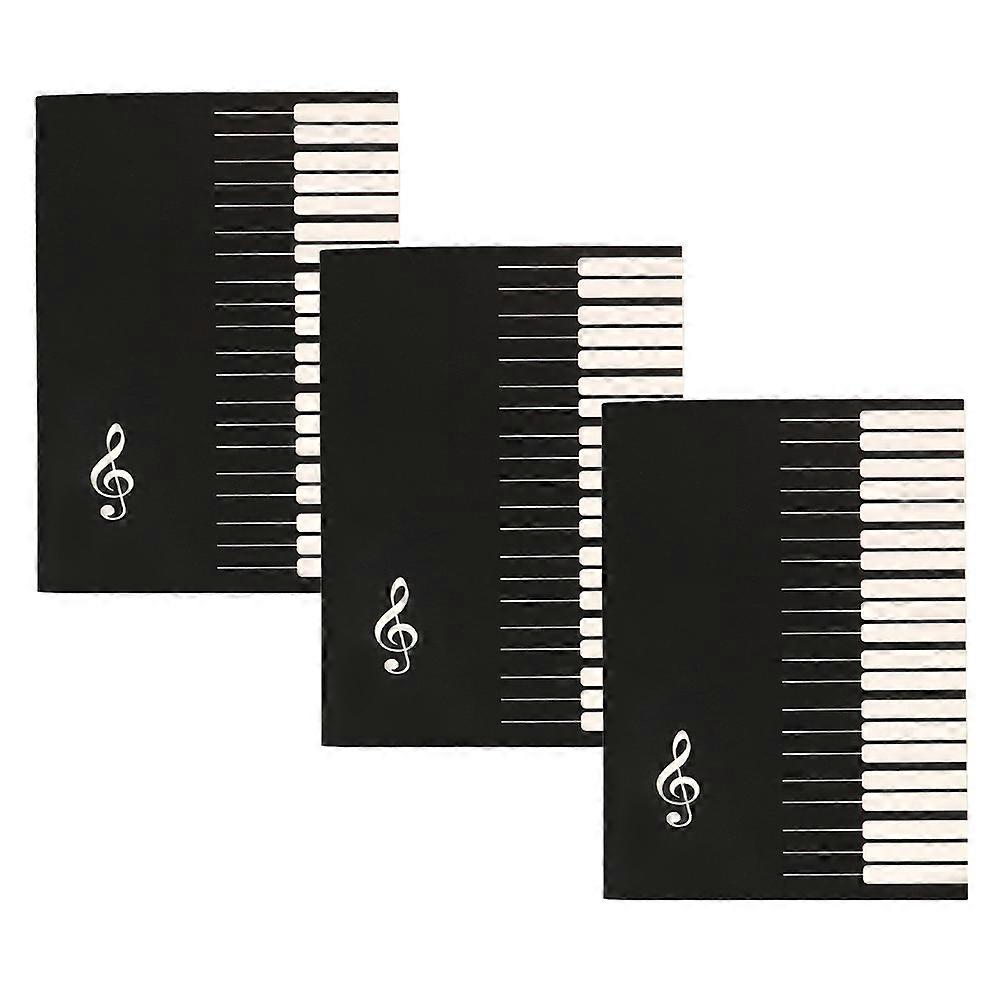 Piano Stave Notebook for Music Practice with 9Pcs Guitar Sheets Black