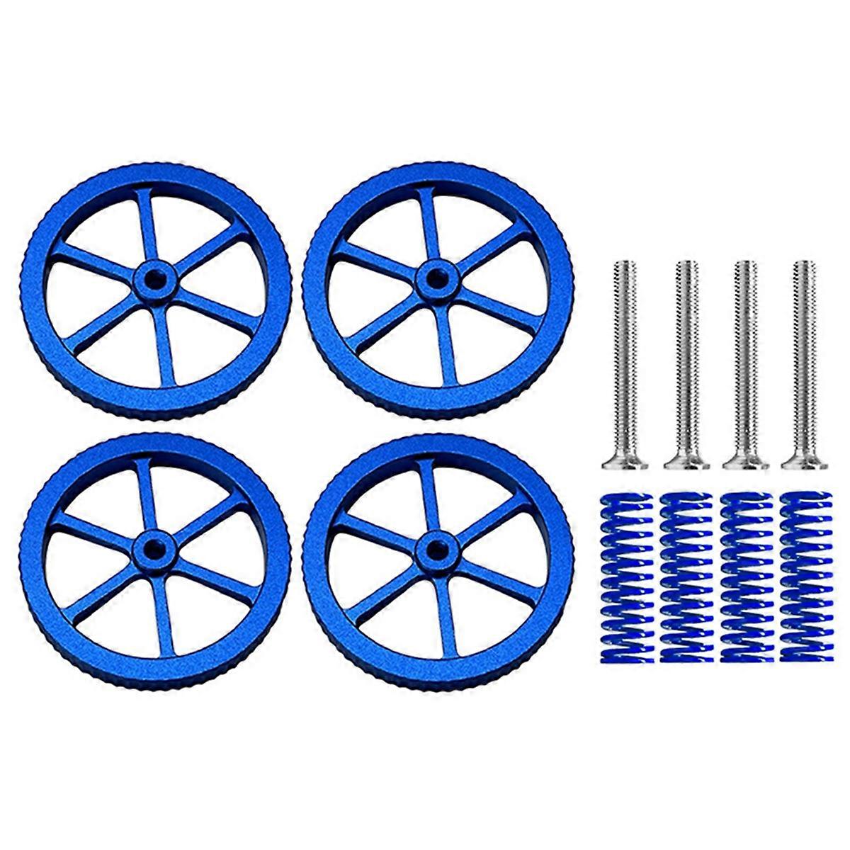 4PCS Screws Leveling Nuts Heat Bed Leveling Spring Knob Parts 3D Printers Print Platform Calibration Accessories Blue
