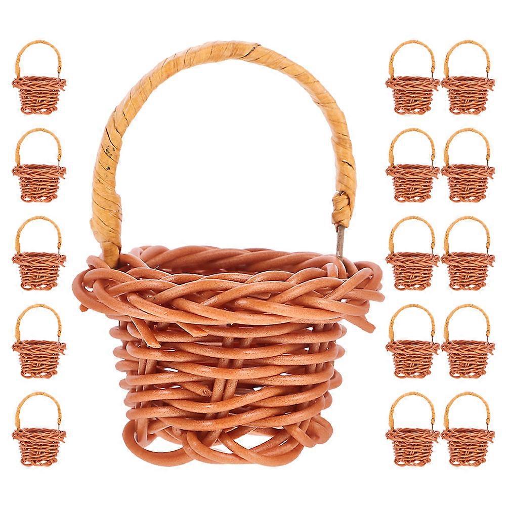 Rattan Portable Basket for Storage 32Pcs Mini Small Baskets with Handles