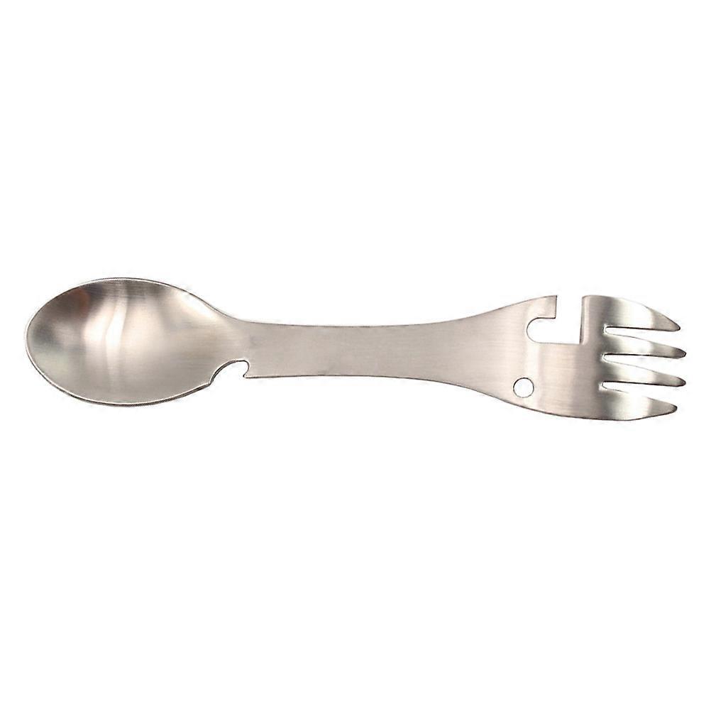 Multi Functional Spoon Stainless Steel Portable Camping Tool Silver Size 7 1x1 4x0 1in For Outdoor Survival 1Set