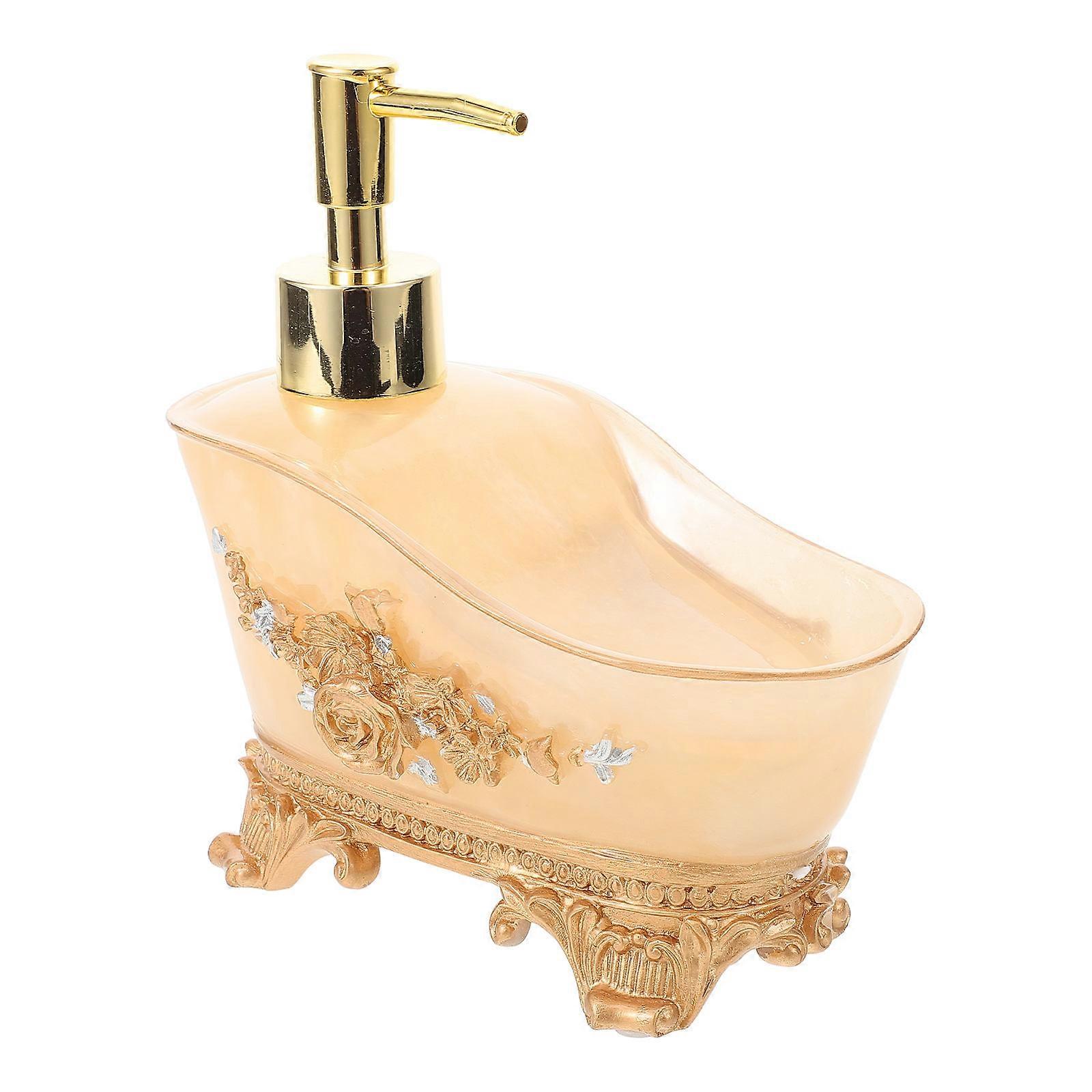 Lotion Dispenser With Pump Shampoo Container Toilet Accessories Spring Pearl Yellow 1Pack