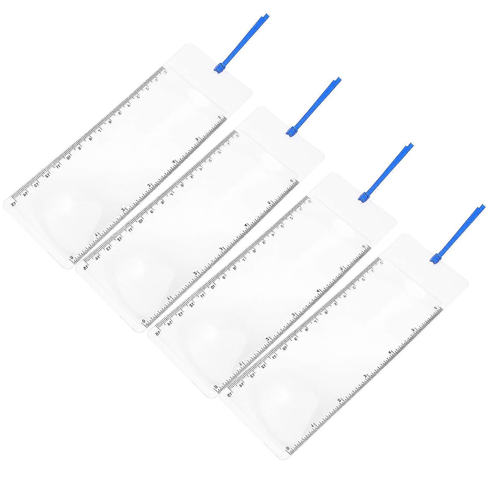 Bookmark Magnifier for Reading with Ruler 8Pcs Portable PVC Credit Card