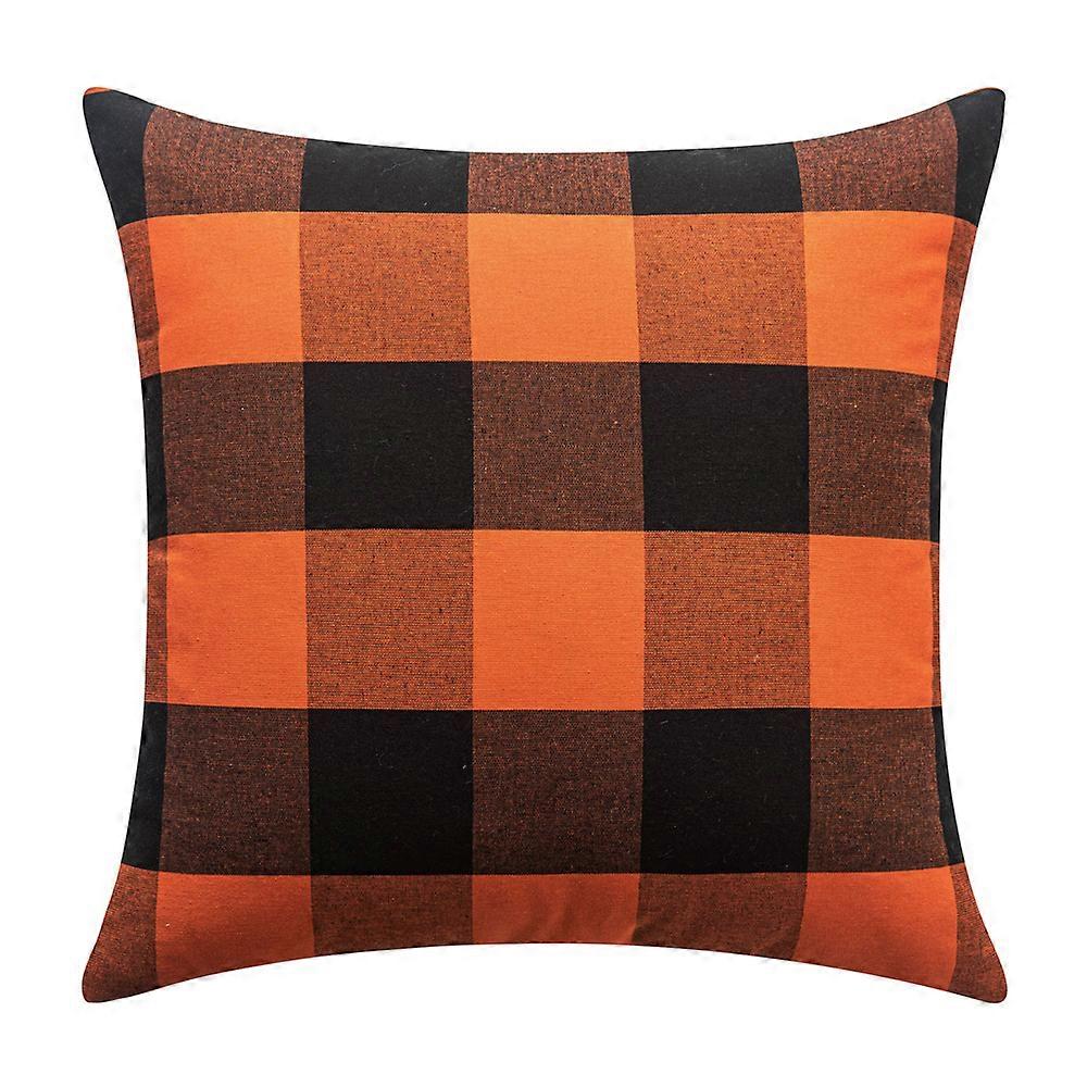Halloween Plaid Tablecloth Black Orange Rectangular Coffee Table Cloth Large Plaid Pillow 60*60cm