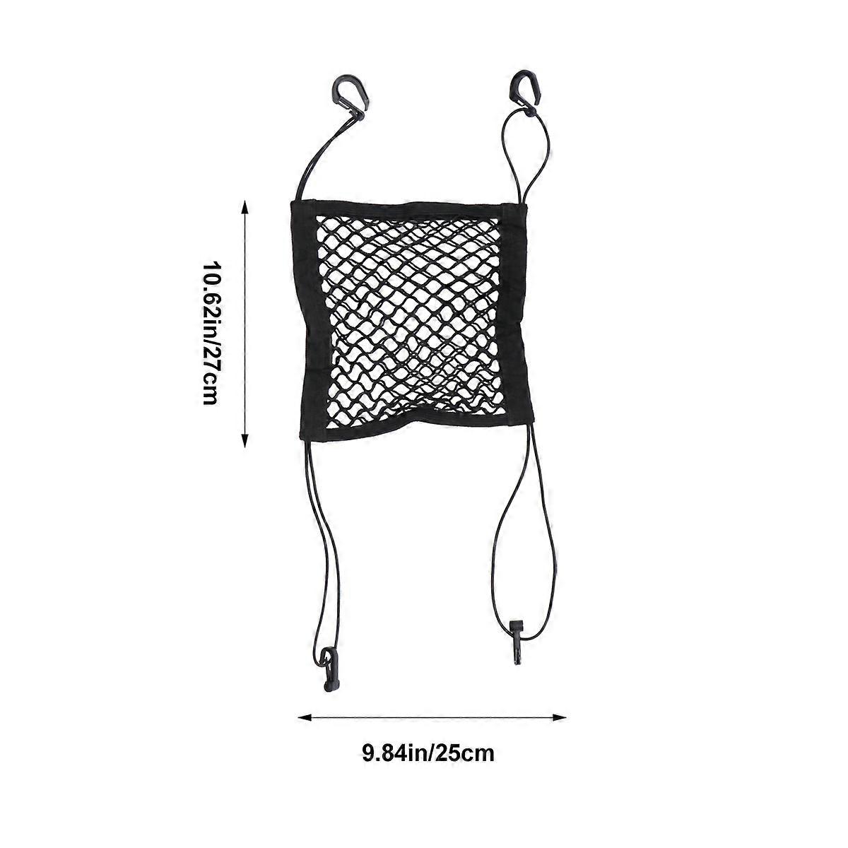 Storage Net for Car Daily Drives 10.62x9.84x0.39 Inch Rectangular Backseat Organization 2Pcs