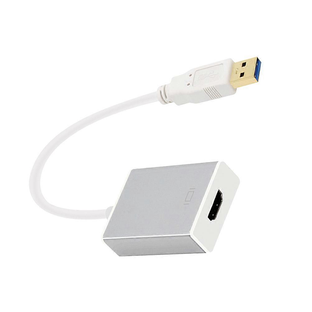 USB 3.0 to Video Cable Adapter Converter Supporting Data Transmission Silver