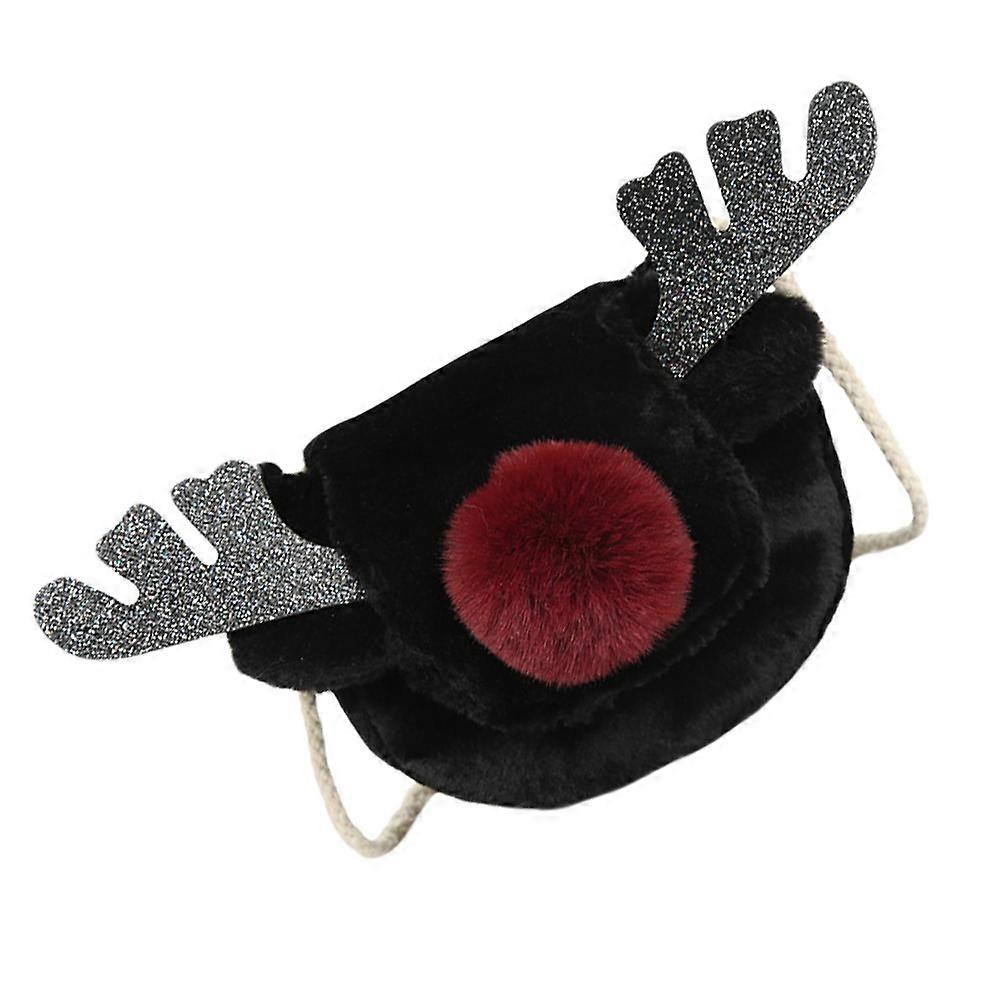 Xmas Messenger Bag for Storage Use 2Pcs Plush Elk Shape Shoulder Bag