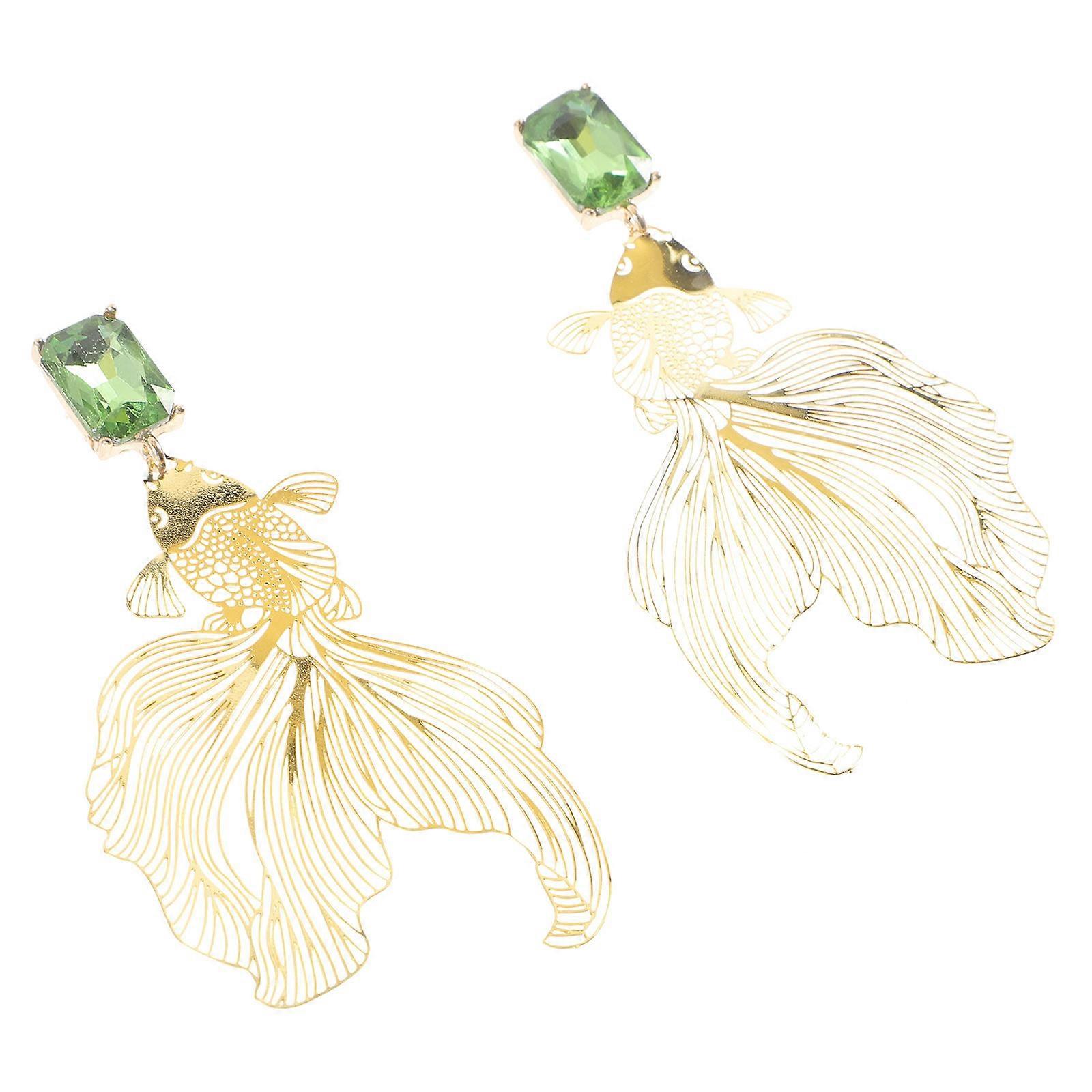 Alloy Fish Earrings Studs for Women 2Pairs Animal Ear Decorations