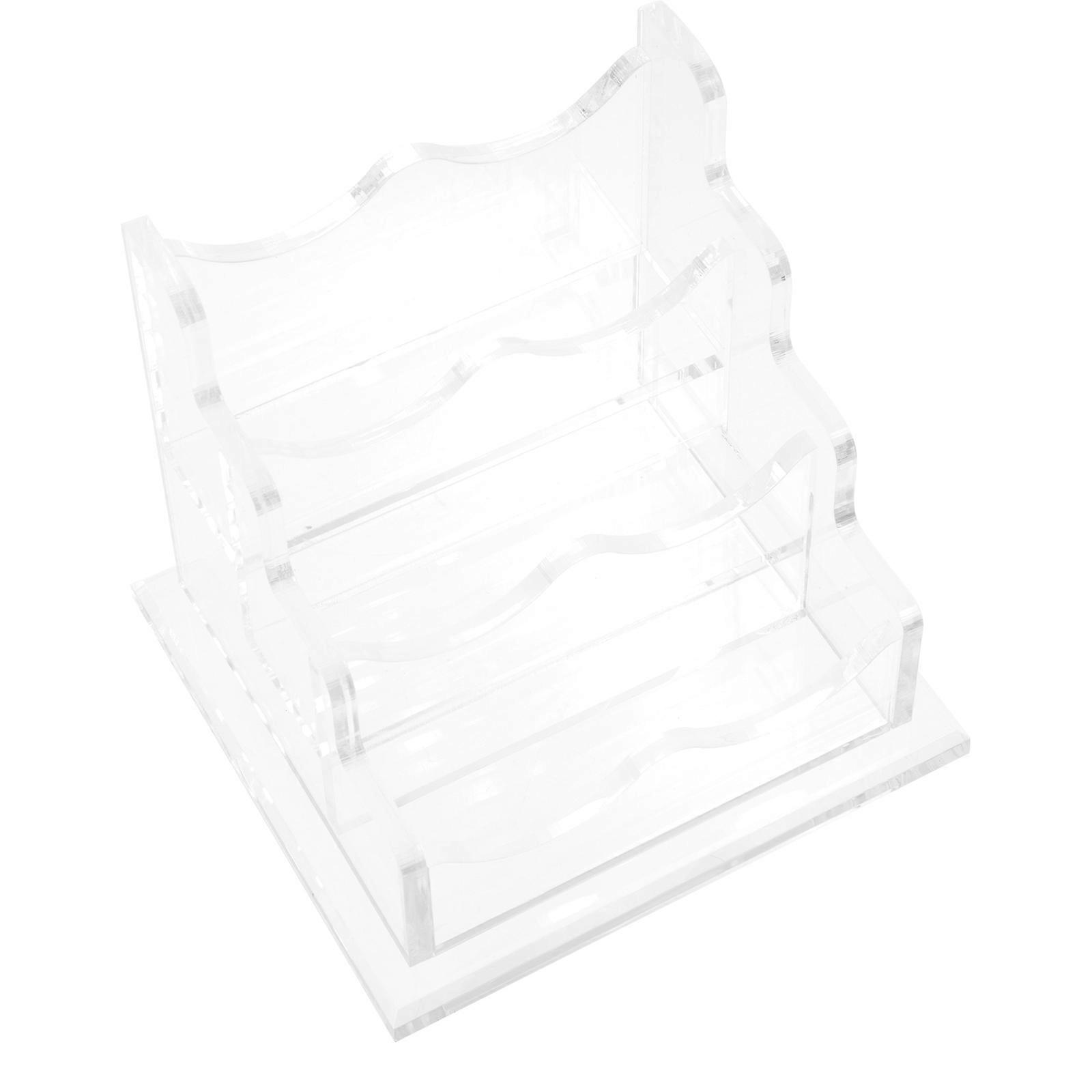 Office Use Acrylic Name Cards Holder for Business 2Pcs Transparent Storage Box