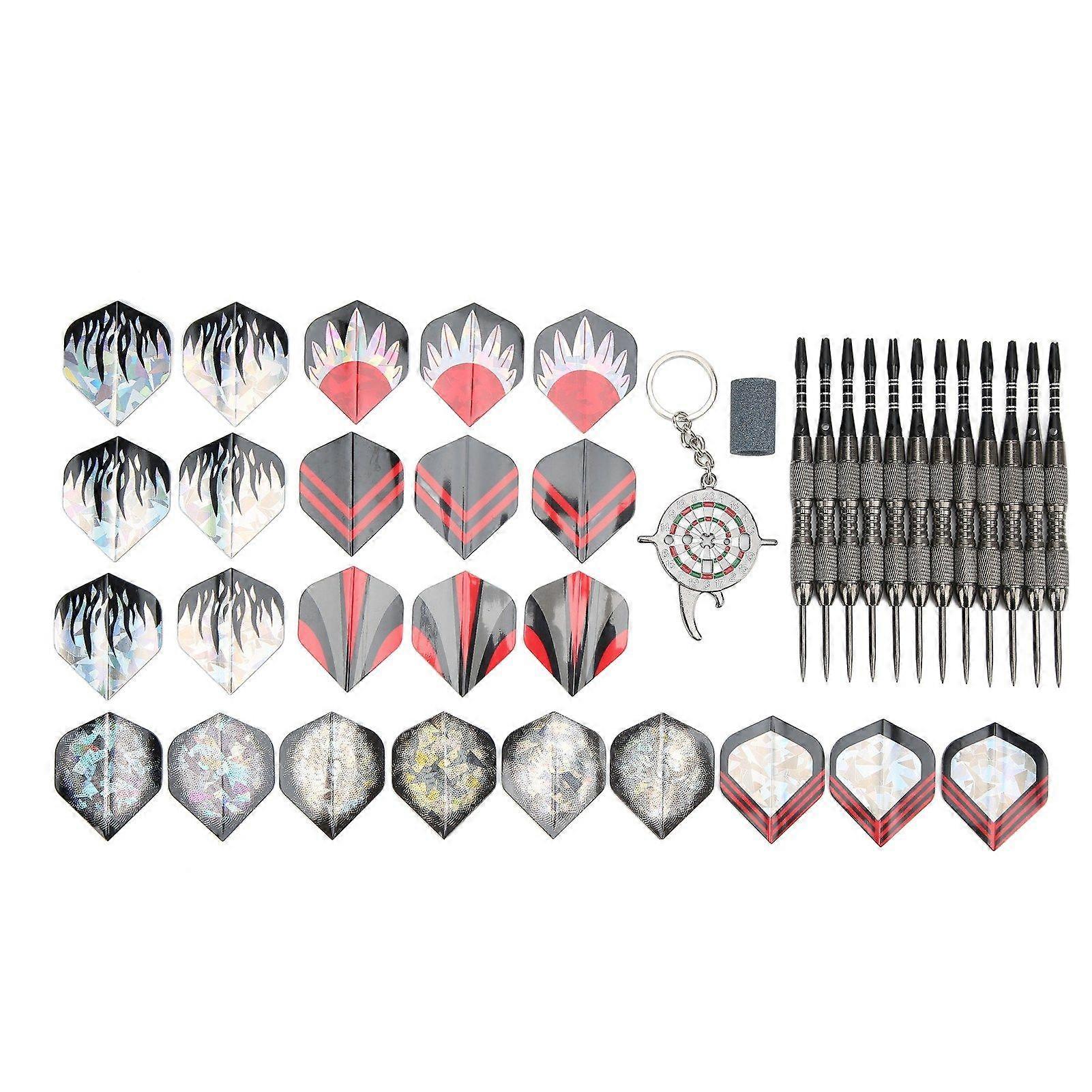 12Pcs Dart Set Stainless Steel Tip Anti Fall Competitive Entertaining Dart Kit for Darts Players