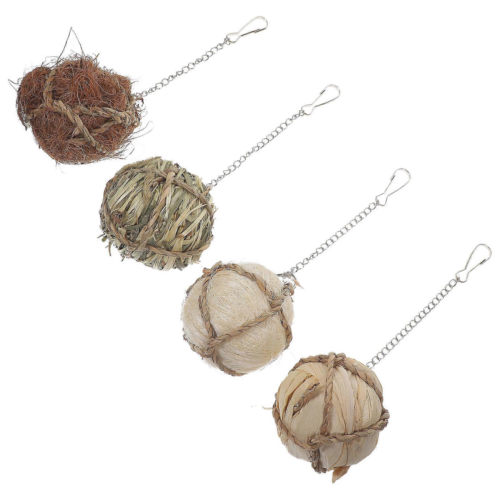 Pet Chewing Toy Rabbit Chewing Ball 4Pcs for Small Animals Use