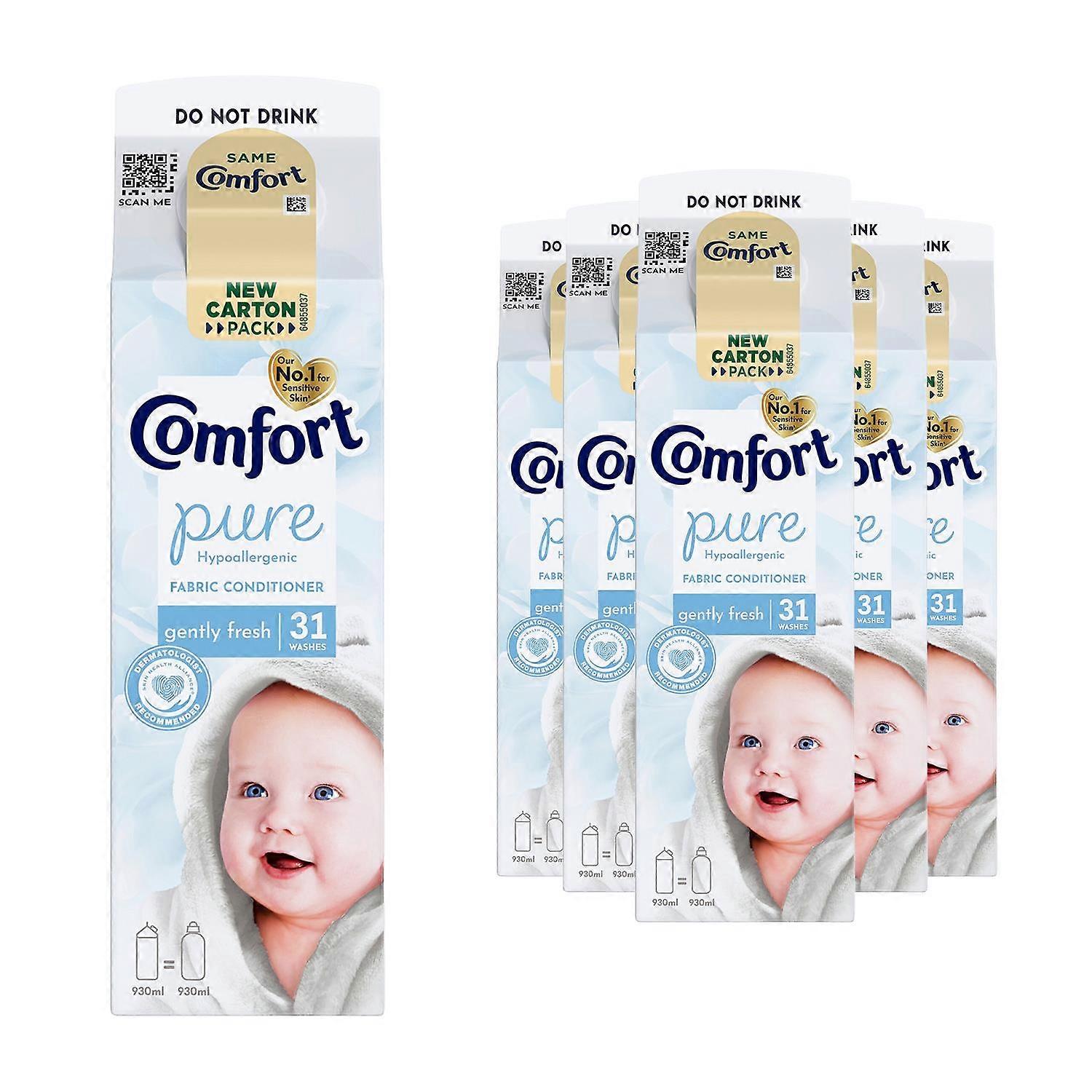 Comfort Pure Gently Fresh Fabric Conditioner 31 Washes fabric softener 930ml,6pk