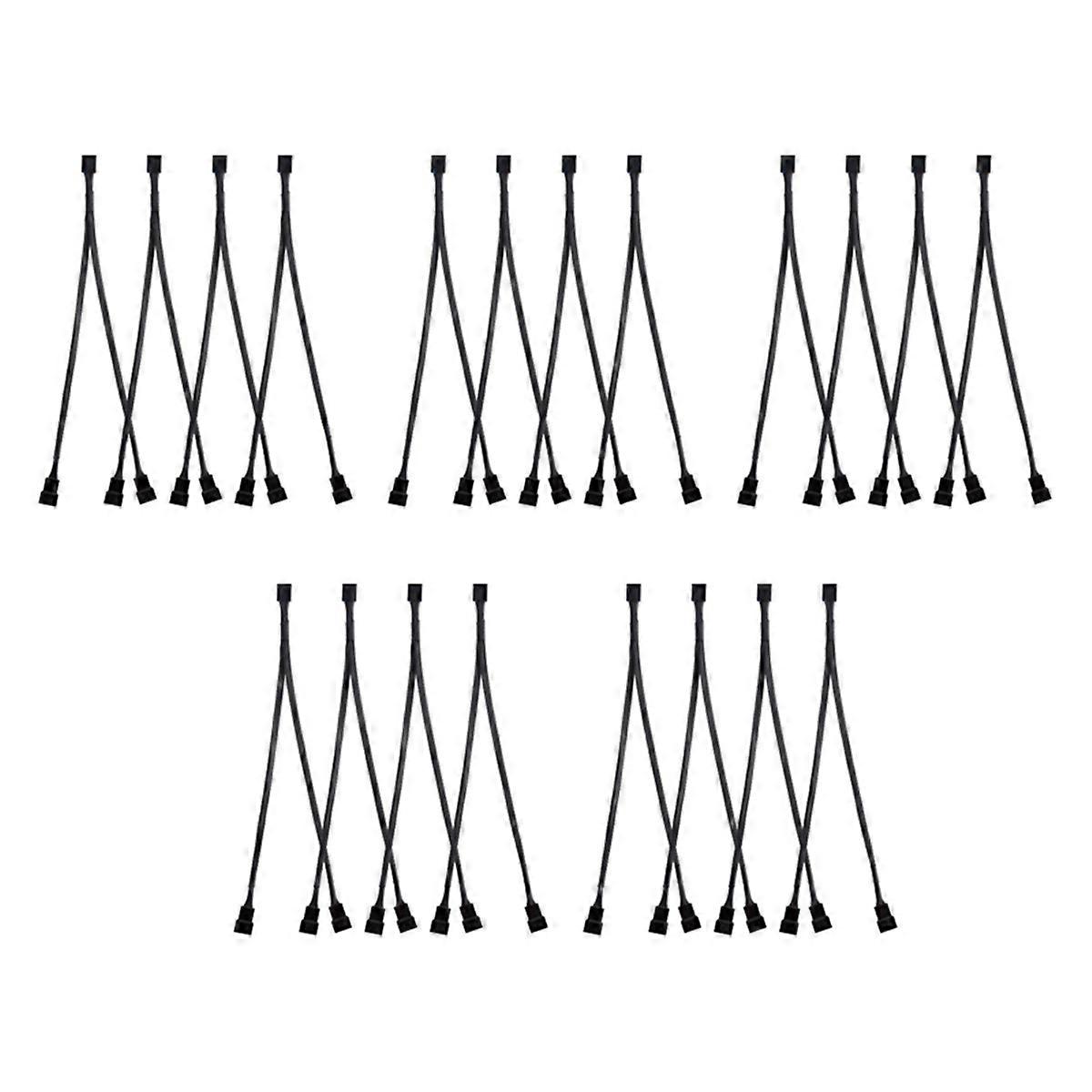 4 Pack PWM Fan Splitter Cable Y Computer PC 4 Pin 1 to 2 ,Braided