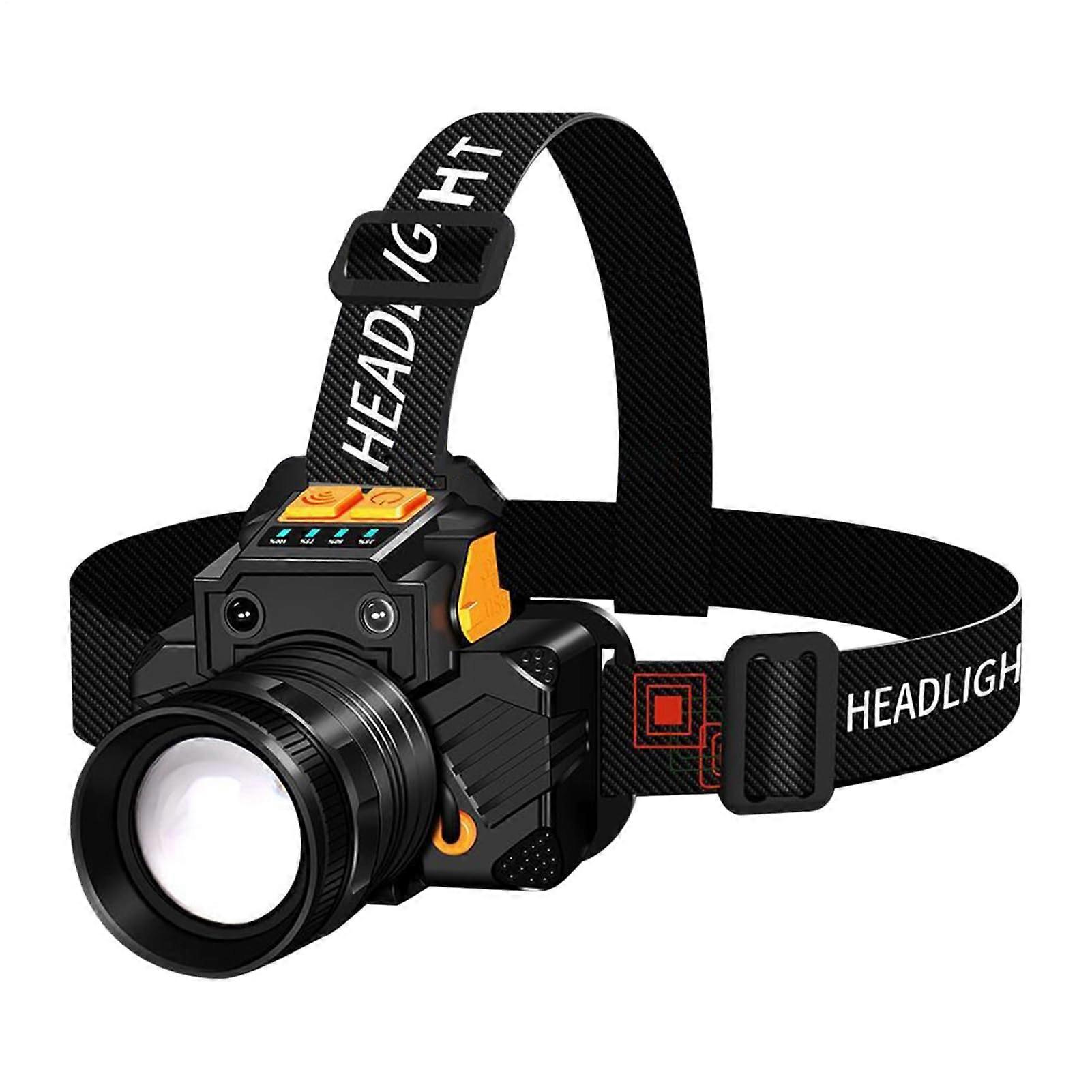 Head Lamp Rechargeable Headlamp With Motion Sensor For Backpacking Hunting Construction Mountaineering