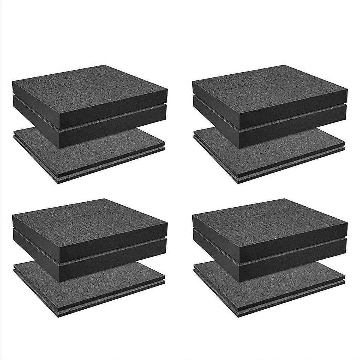4 PCS Pick Apart Foam Insert Pluck Pre Square Sheet Foam with Bottom Use for Board Game Box Cases St