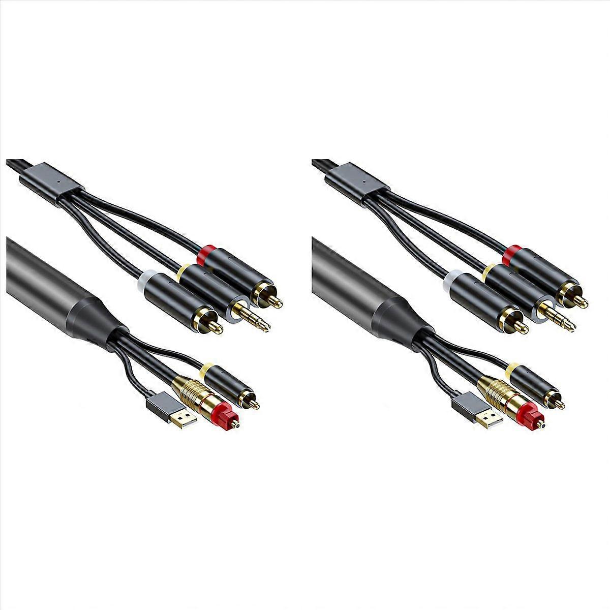 2X Digital to Analog Audio Conversion Cable,Digital SPDIF/Optical & Coaxial to Analog L/R &3.5mm Aud
