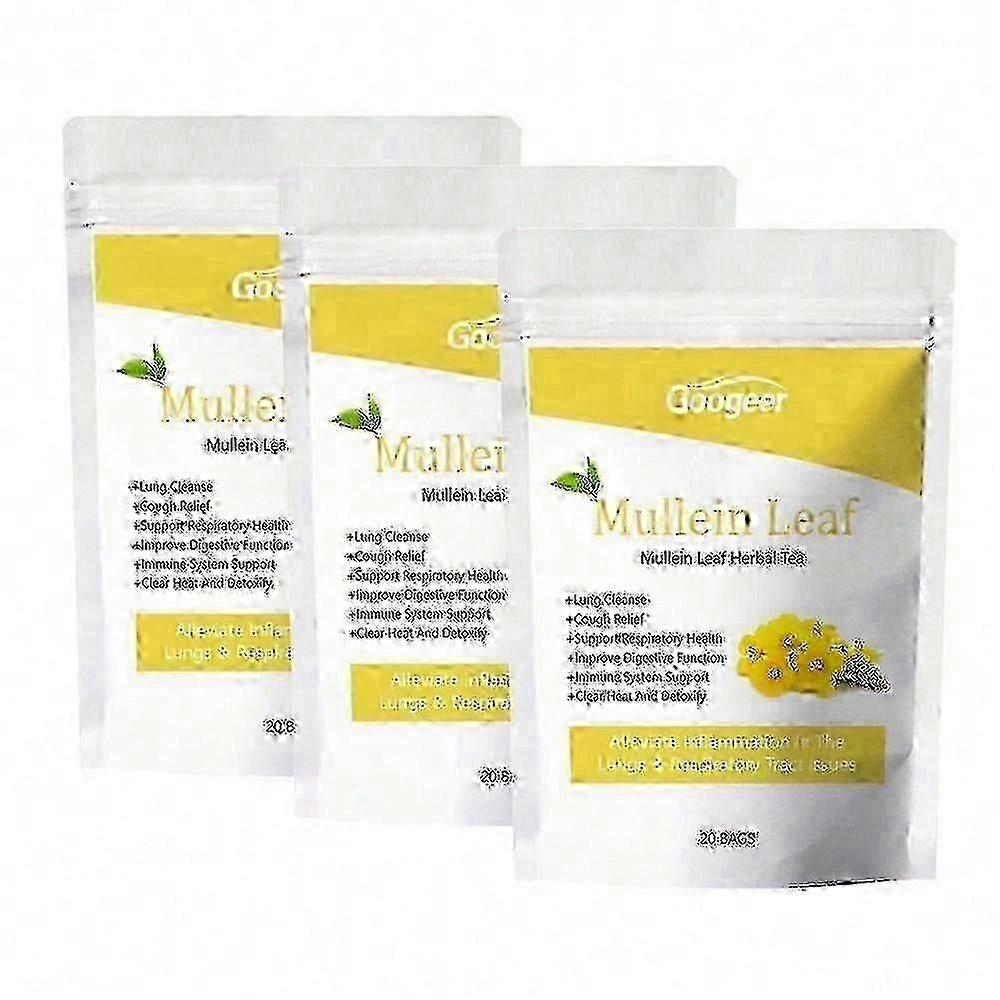 3-pakning med teposer av mulleinblader, urtete for lungerensende pust og hostelindrende effekt