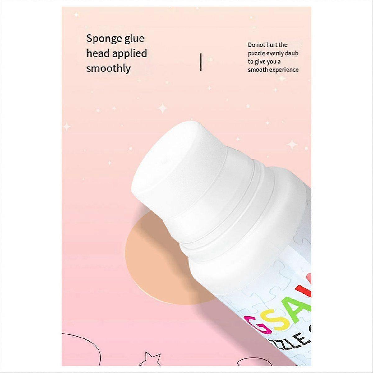 60ML Jigsaw Glue with Sponge Head, Non-&Quick Dry Puzzle Sealer