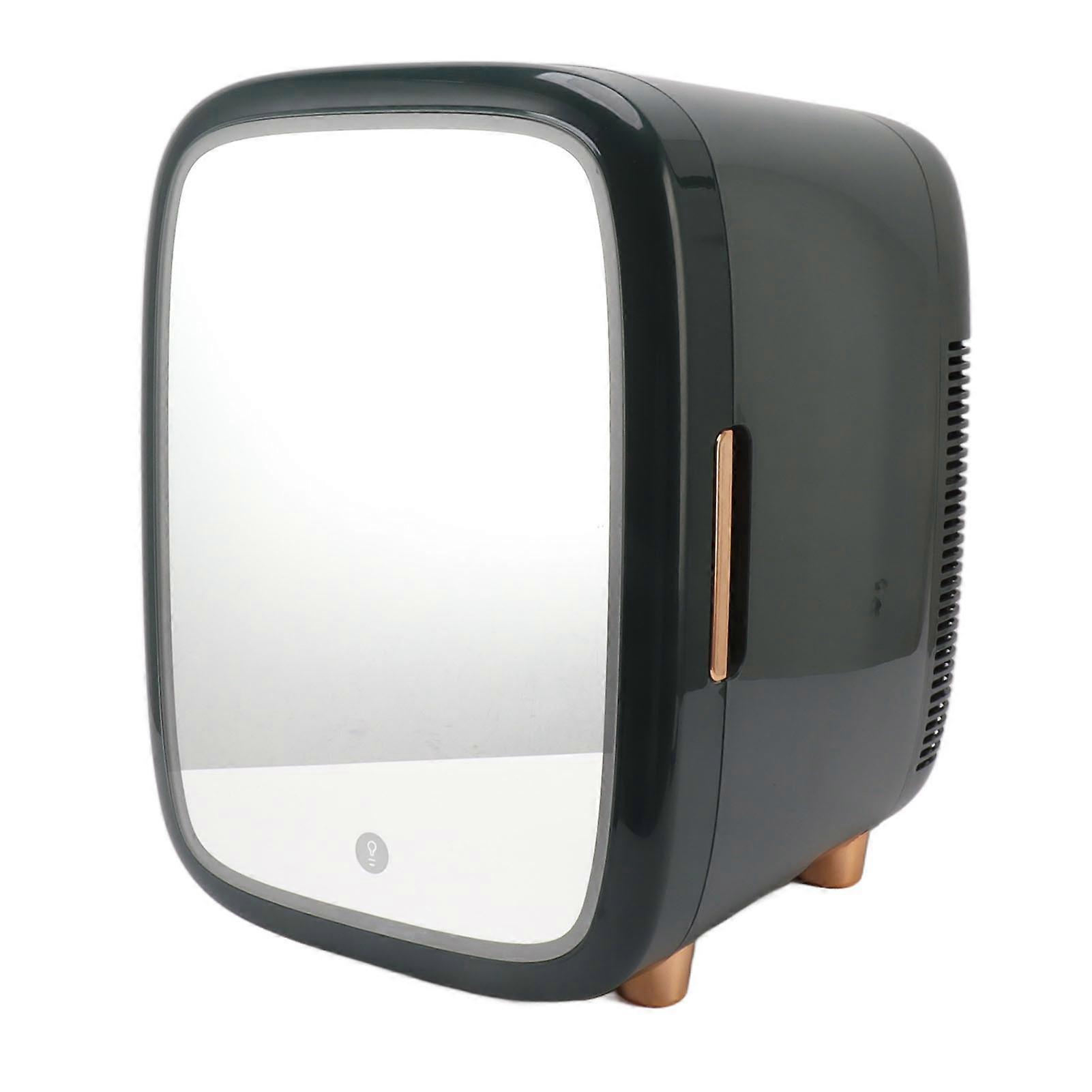 12L Mini Fridge Quiet Removable Shelf Cooler Warmer Small Refrigerator with LED Mirror for Cosmetics Beverage 100‑240V US Plug 
